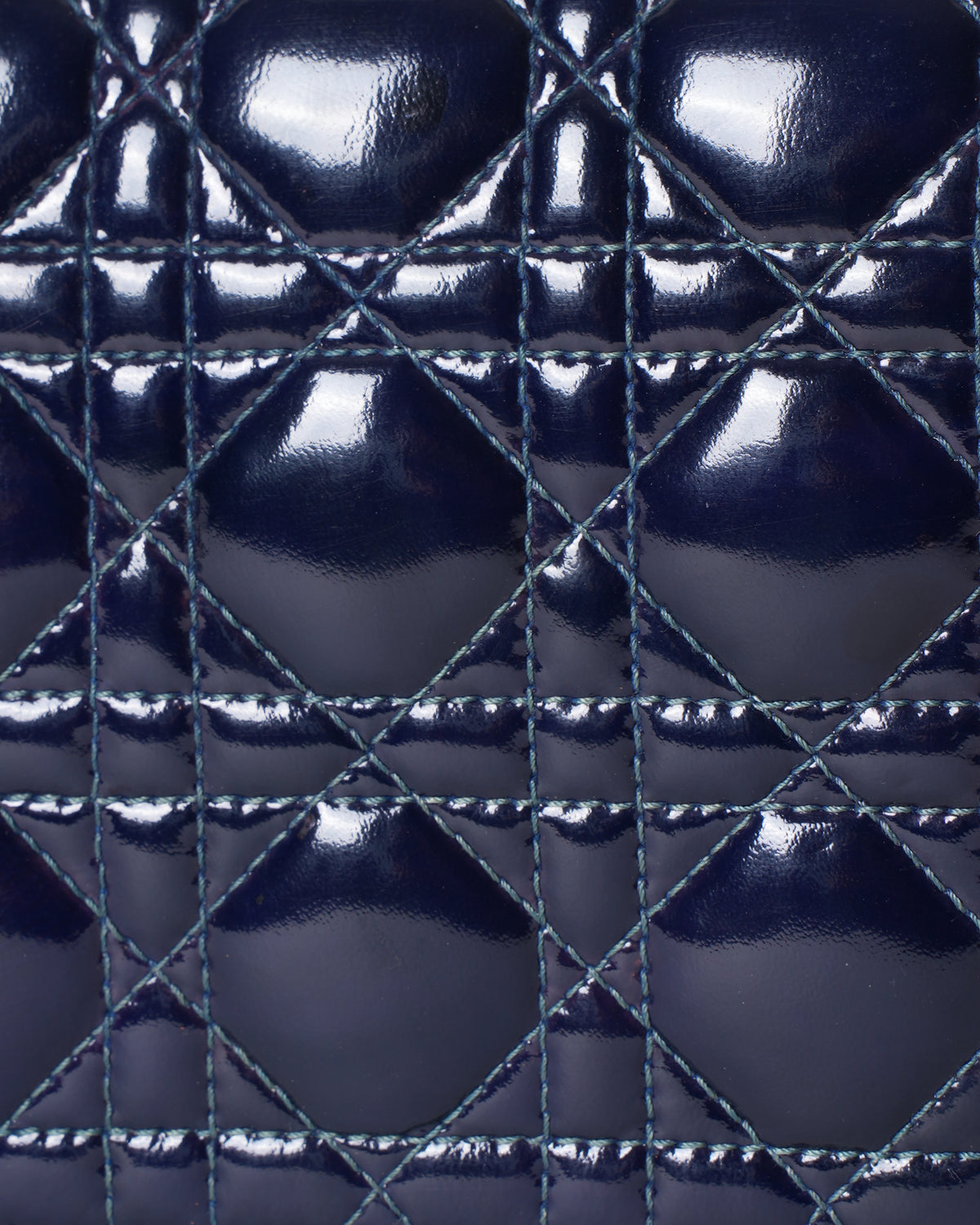 Dior Blue Cannage Leather Lady Dior Clutch