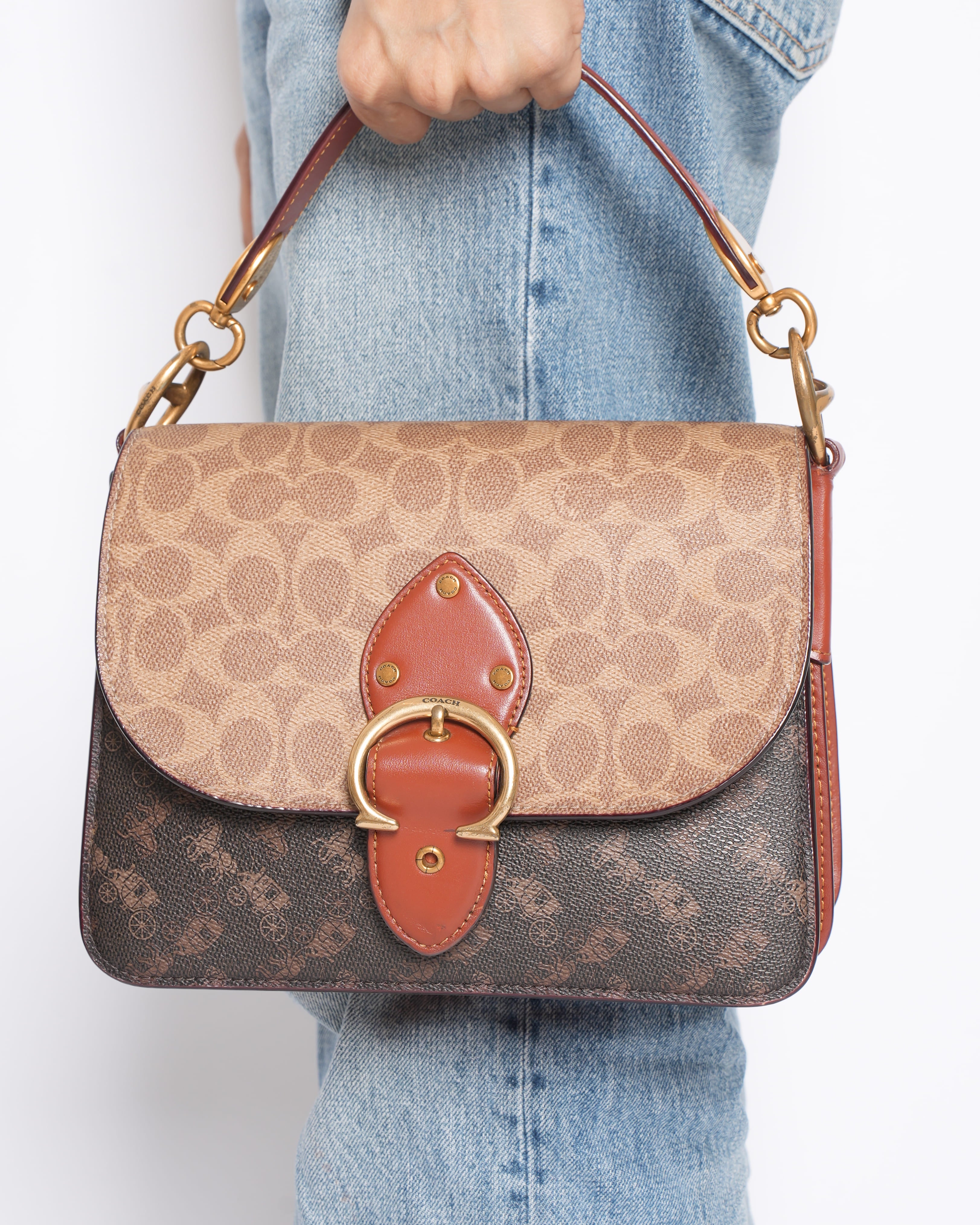 Coach Beat Crossbody Bag in Signature Canvas with Horse & Carriage Monogram