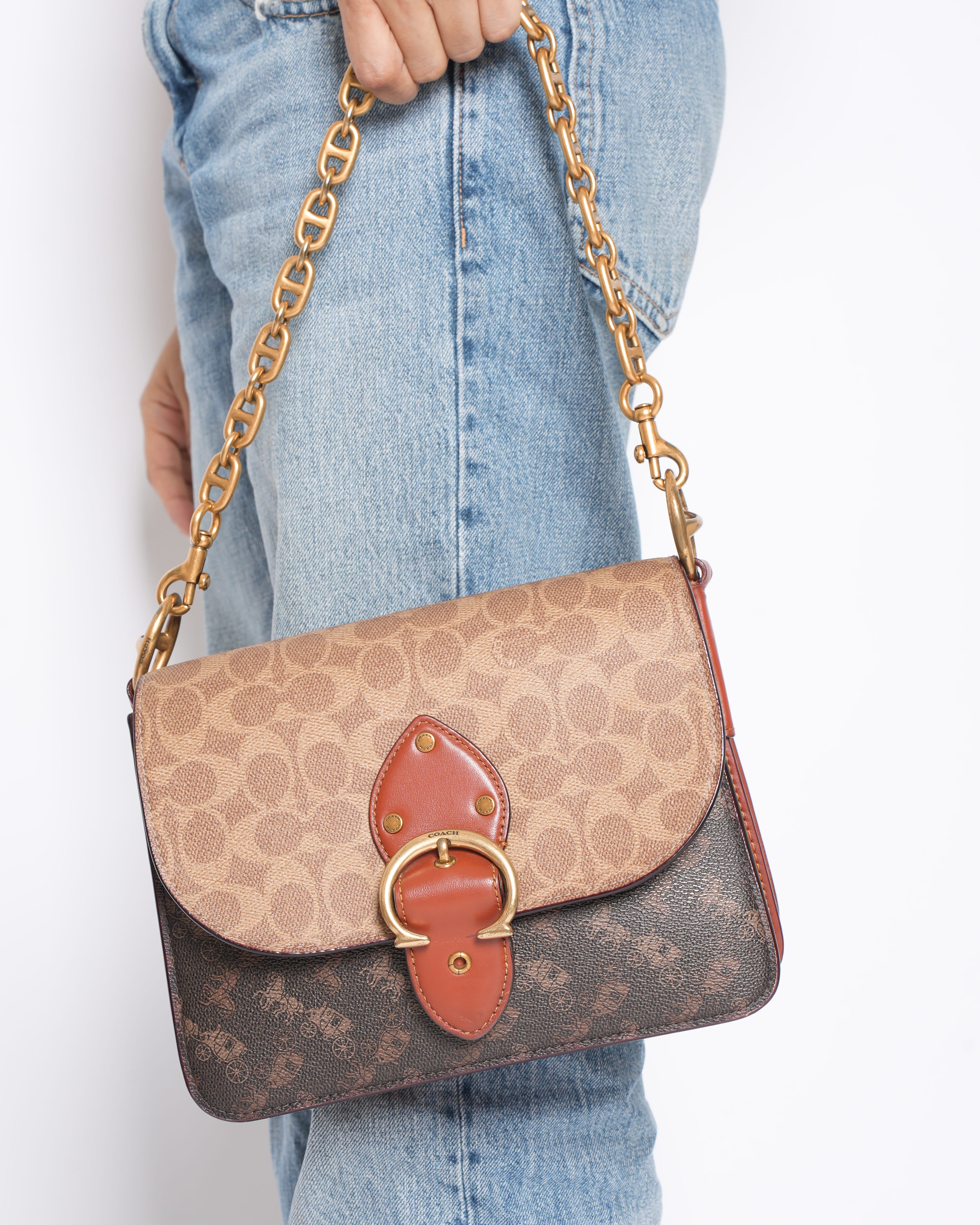 Coach Beat Crossbody Bag in Signature Canvas with Horse & Carriage Monogram