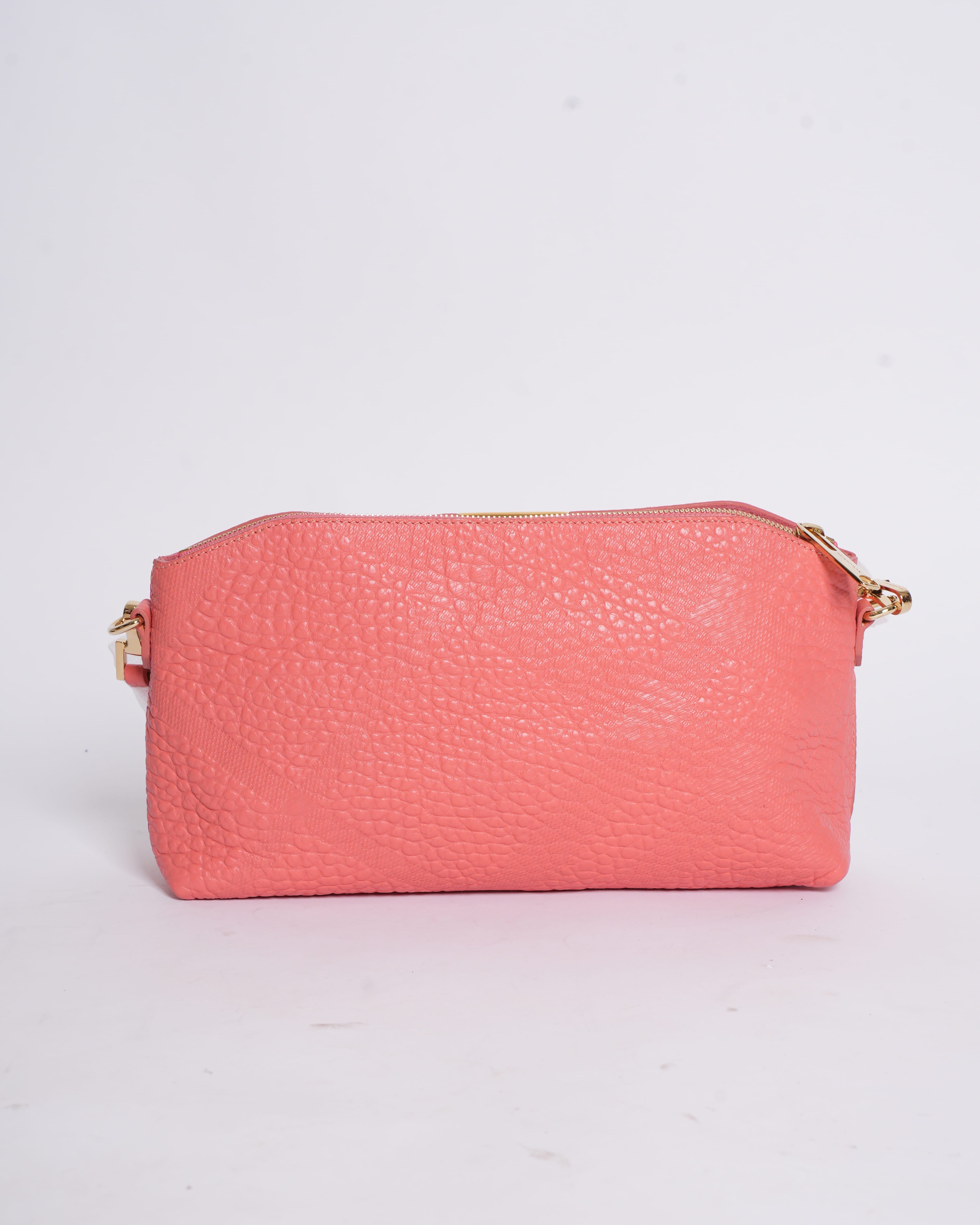 New Burberry Pink Chichester Leather Crossbody Bag