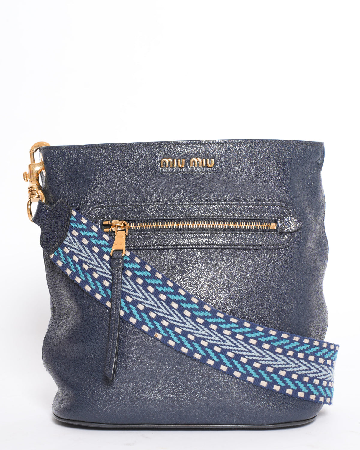 Miu Miu Madras Leather Shoulder Bag
