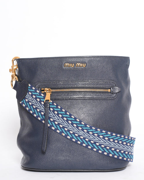 Miu Miu Madras Leather Shoulder Bag