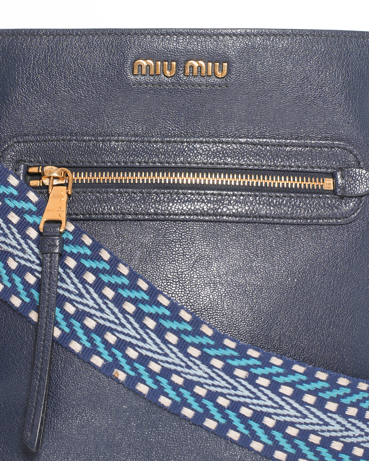 Miu Miu Madras Leather Shoulder Bag
