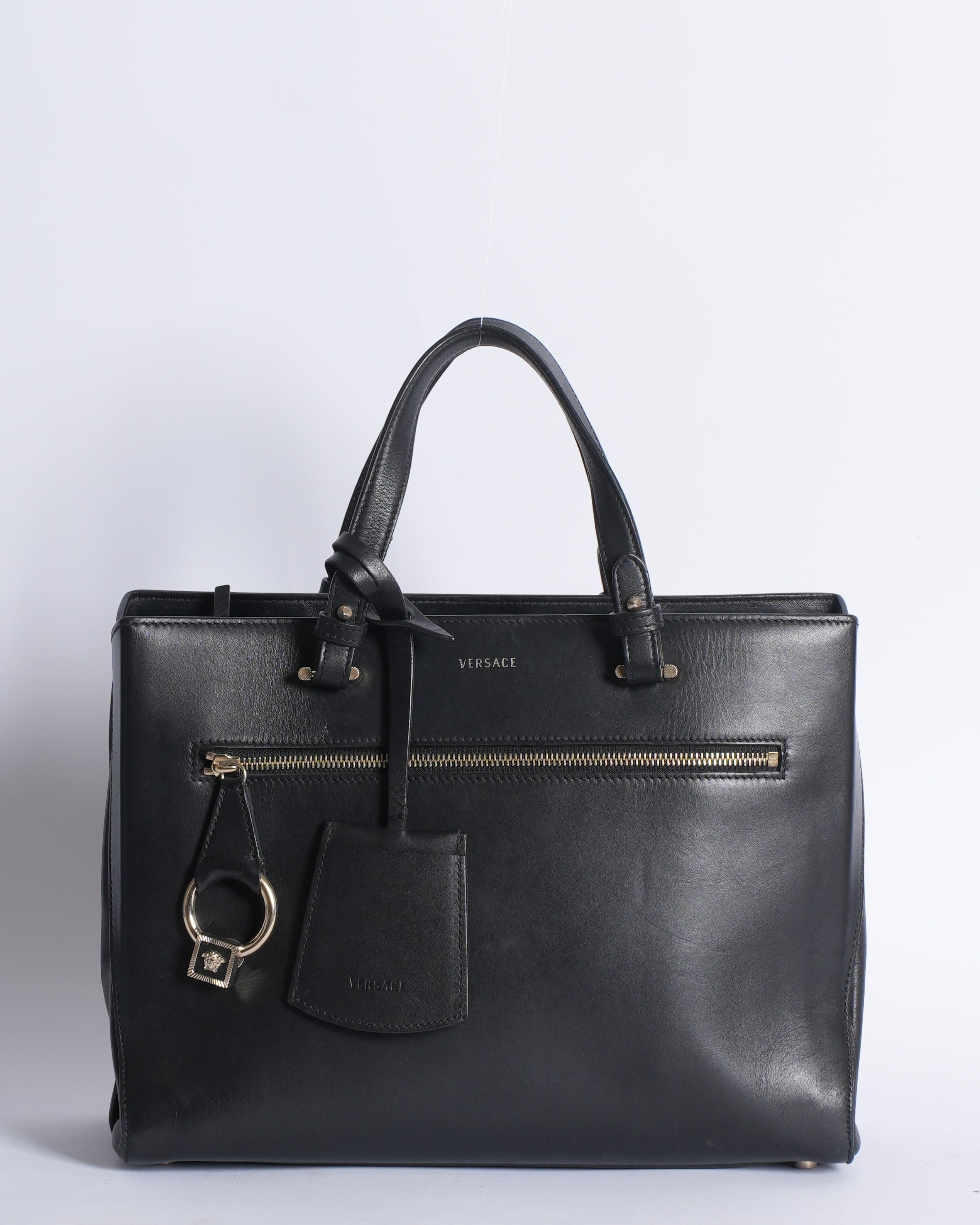 Versace Top Handle Bag In Black