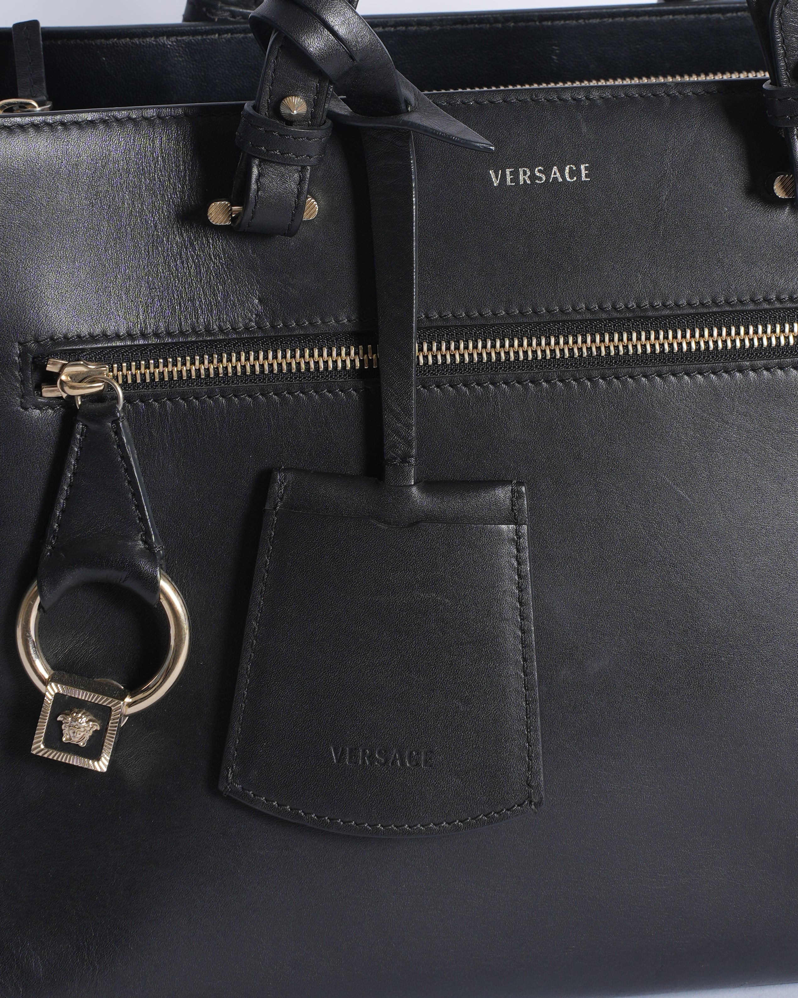 Versace Top Handle Bag In Black