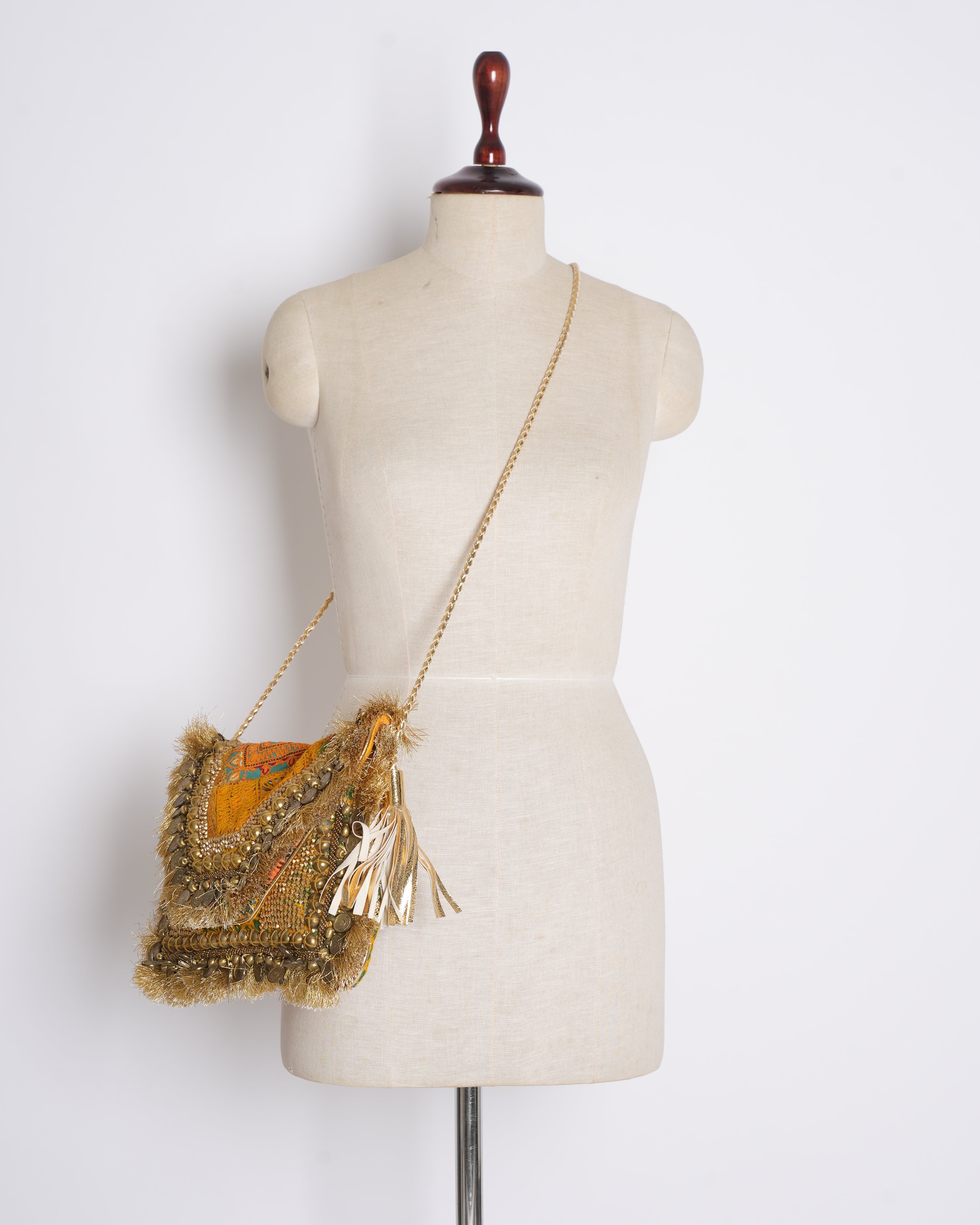 Vipul Shah Bags Gold Banjara Clutch