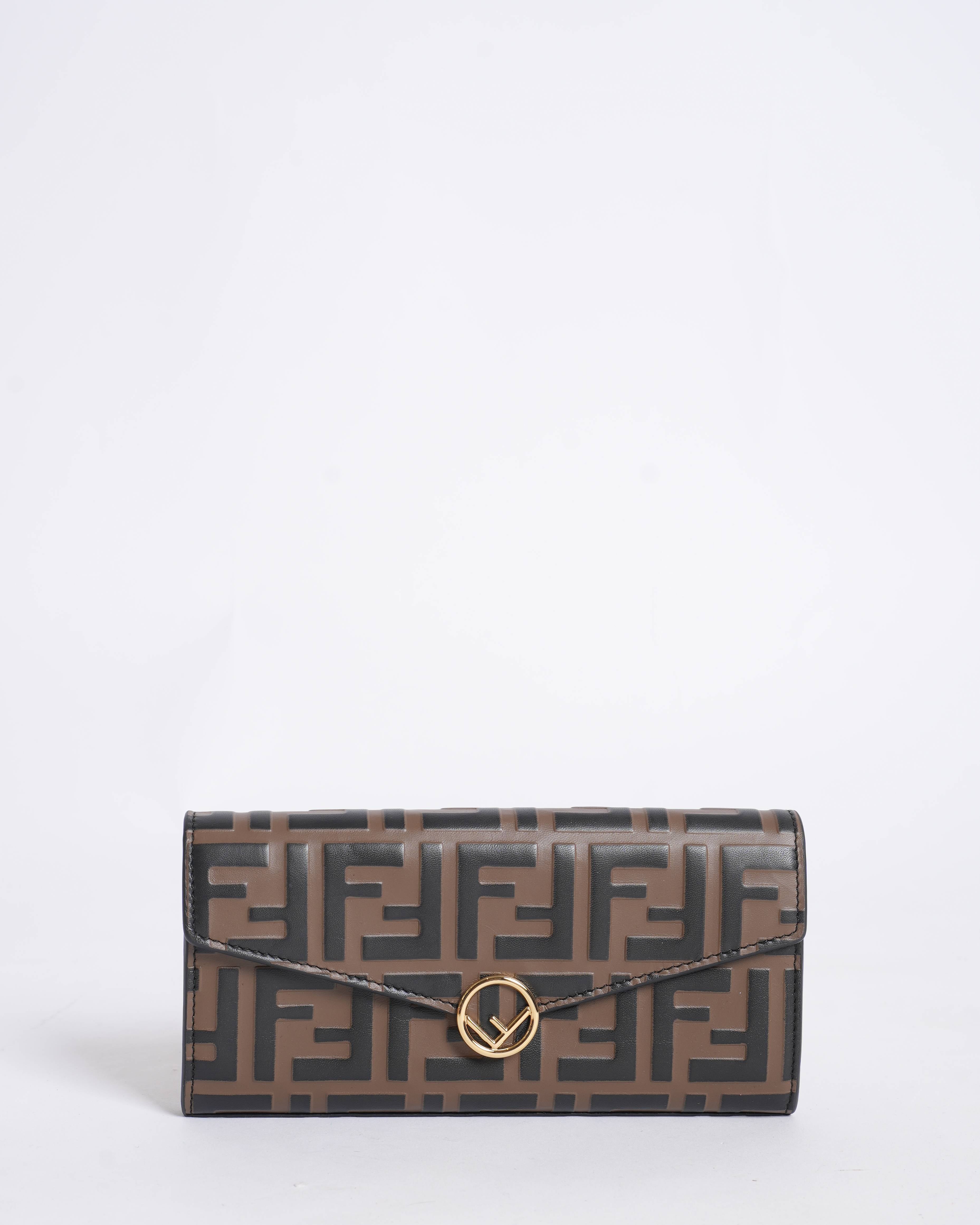 New Fendi Brown leather wallet