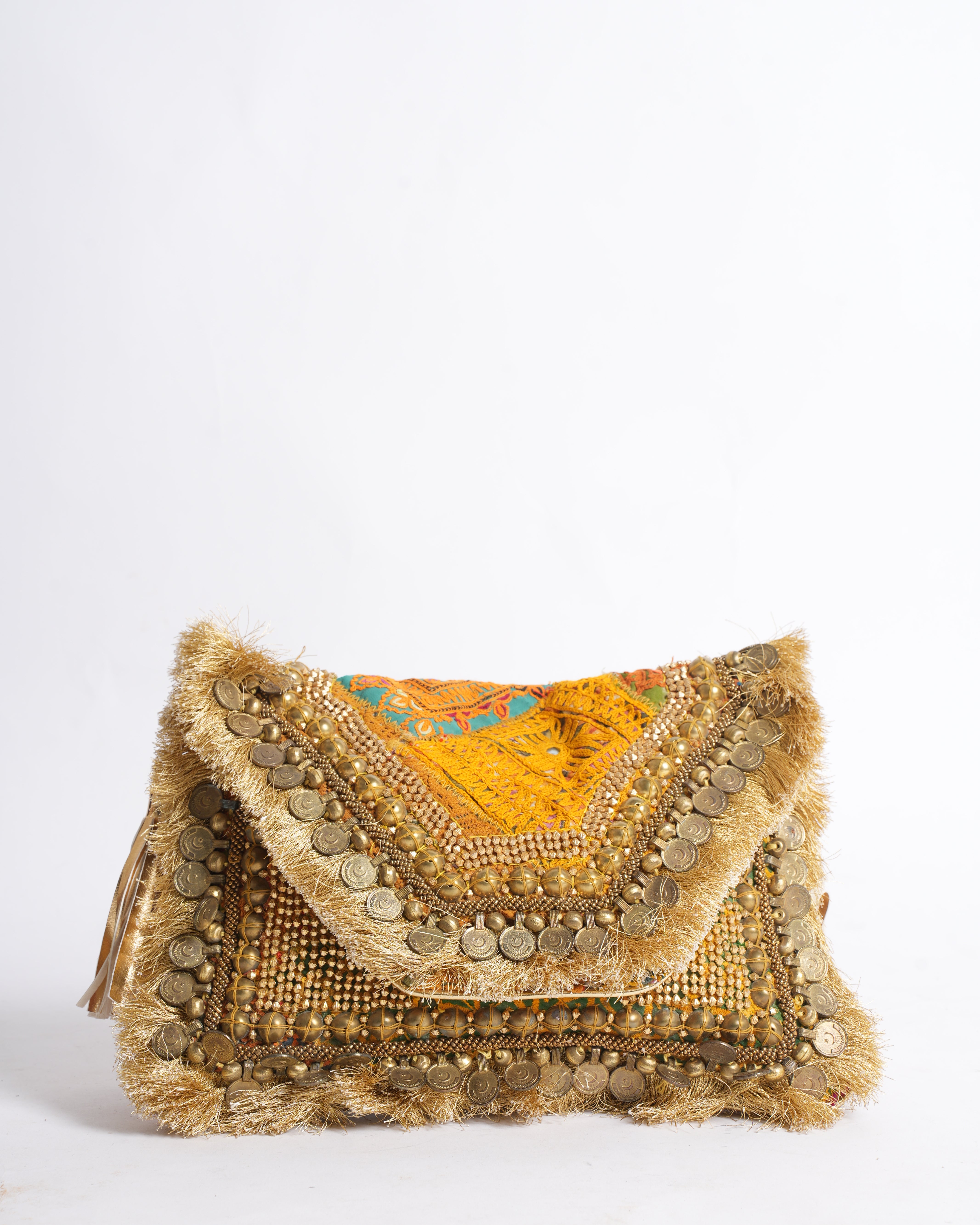 Vipul Shah Bags Gold Banjara Clutch