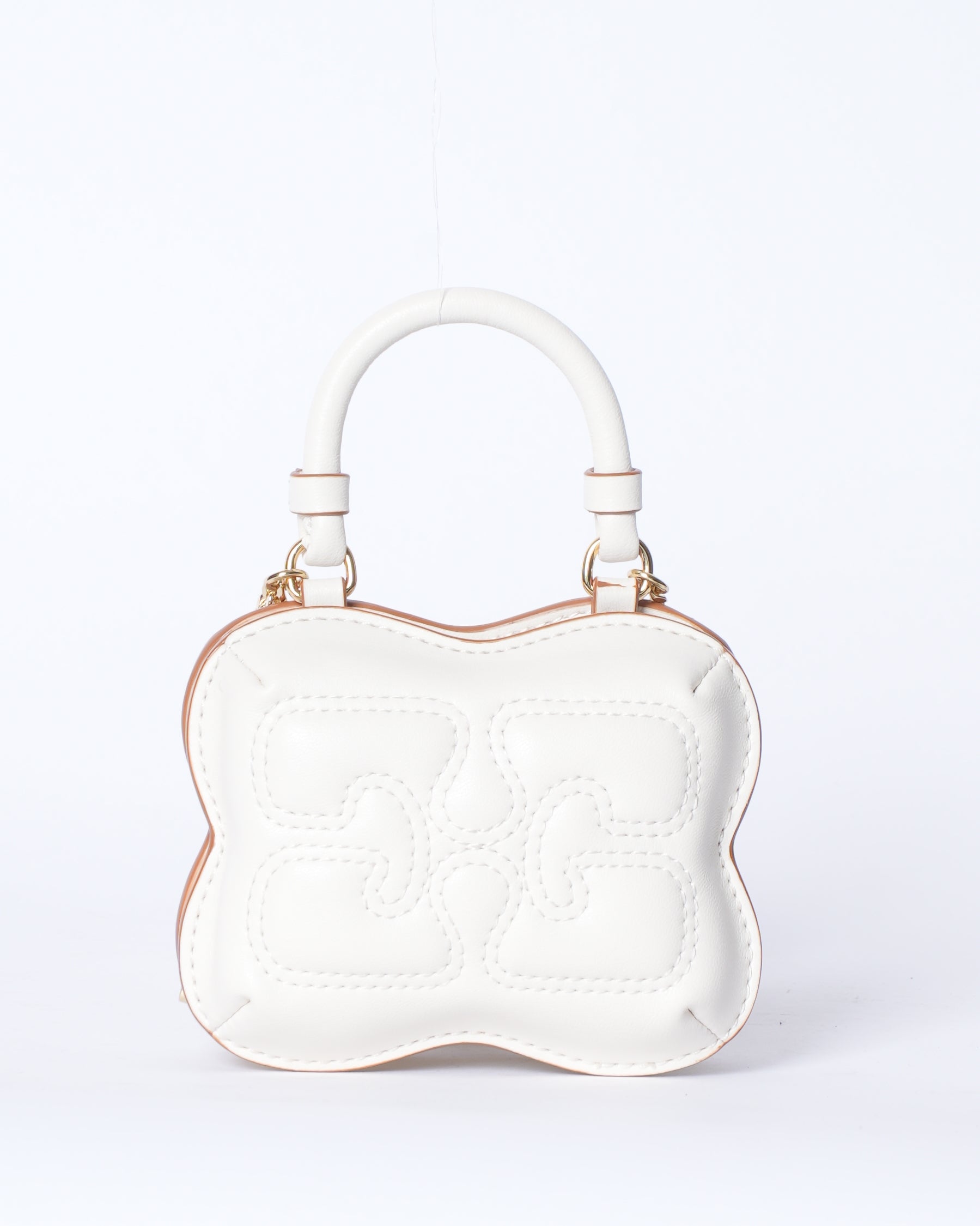 Ganni off-white small butterfly crossbody bag