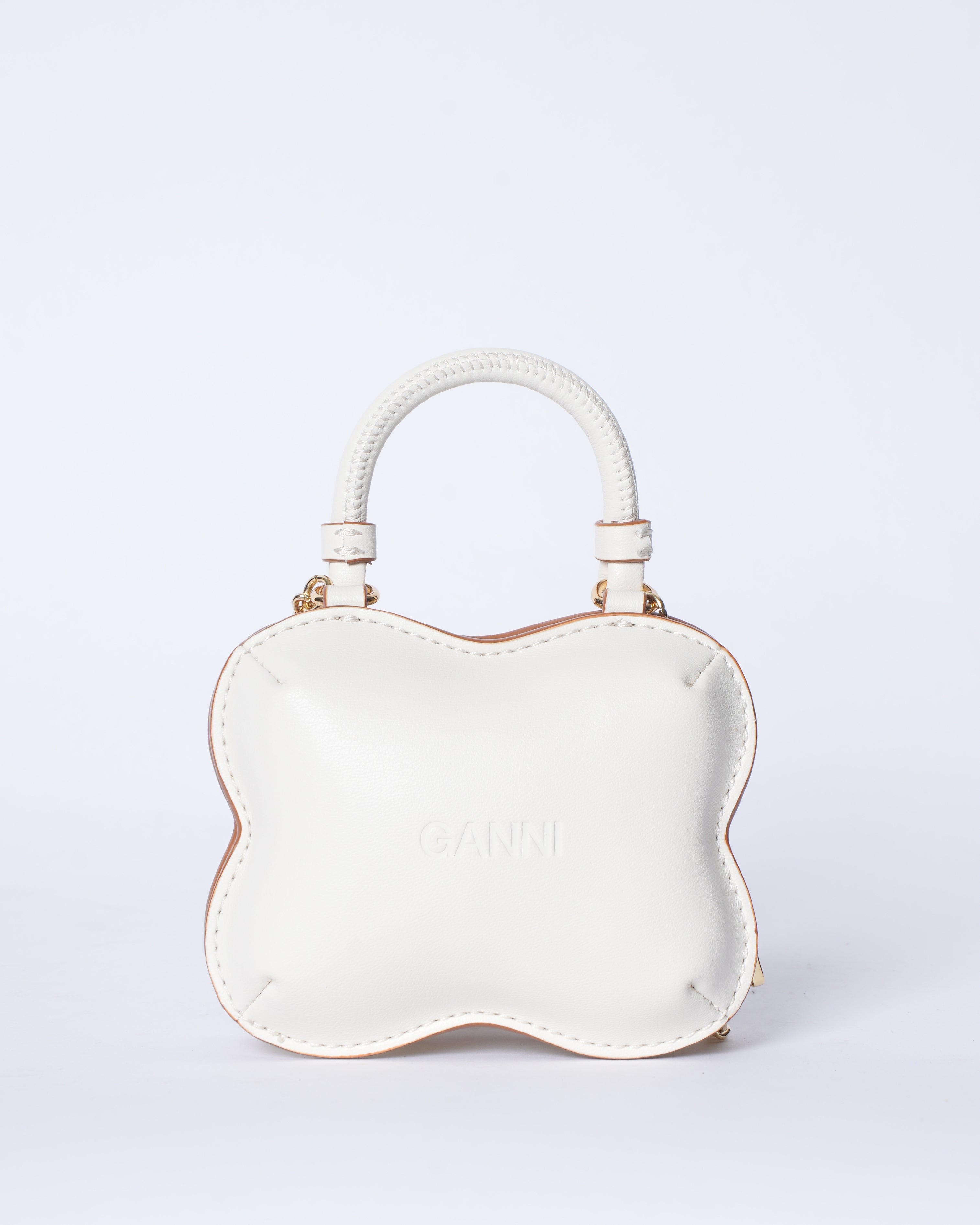 Ganni off-white small butterfly crossbody bag