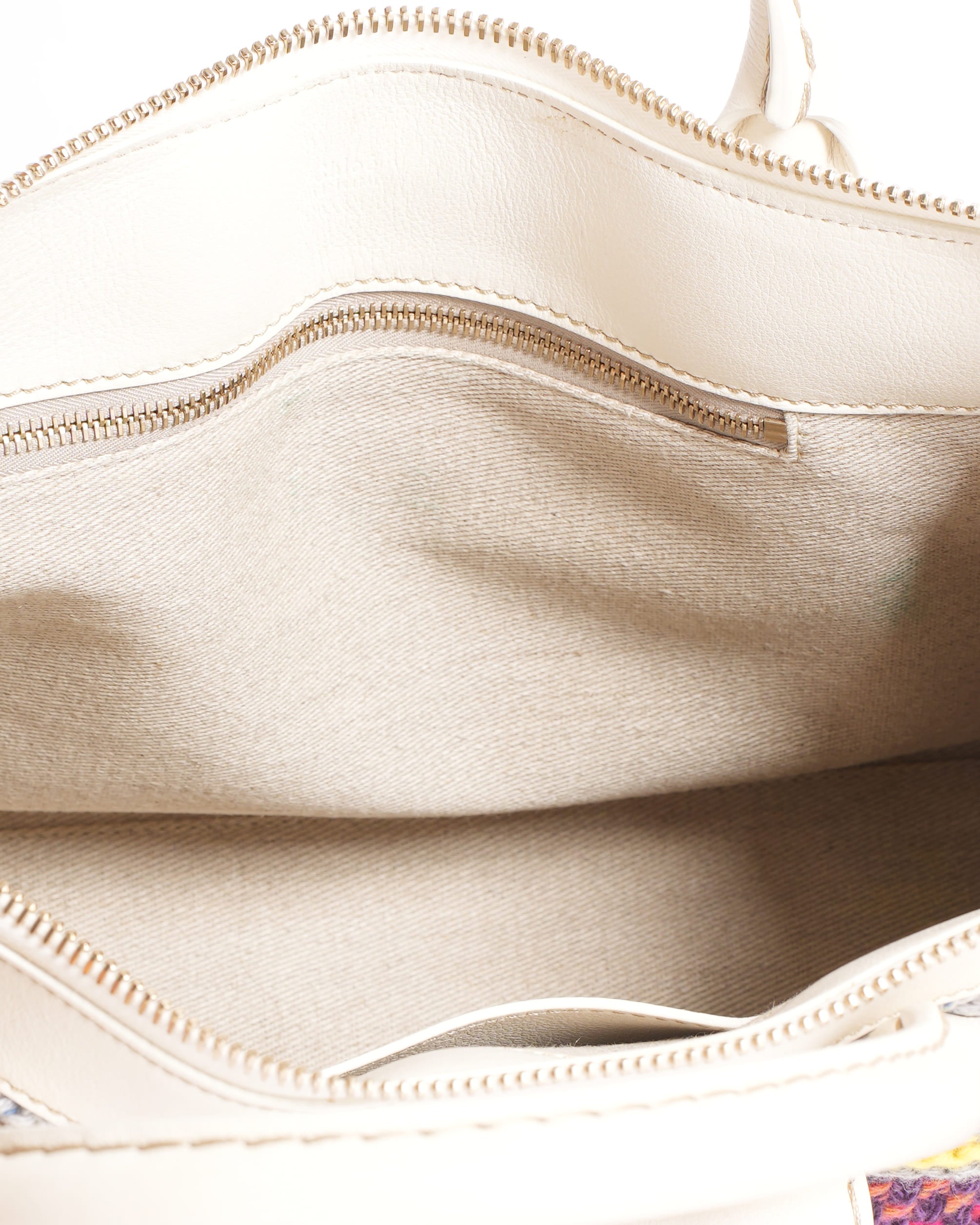 Chloé Edith Leather & Raffia Shopper Bag in Multicolour