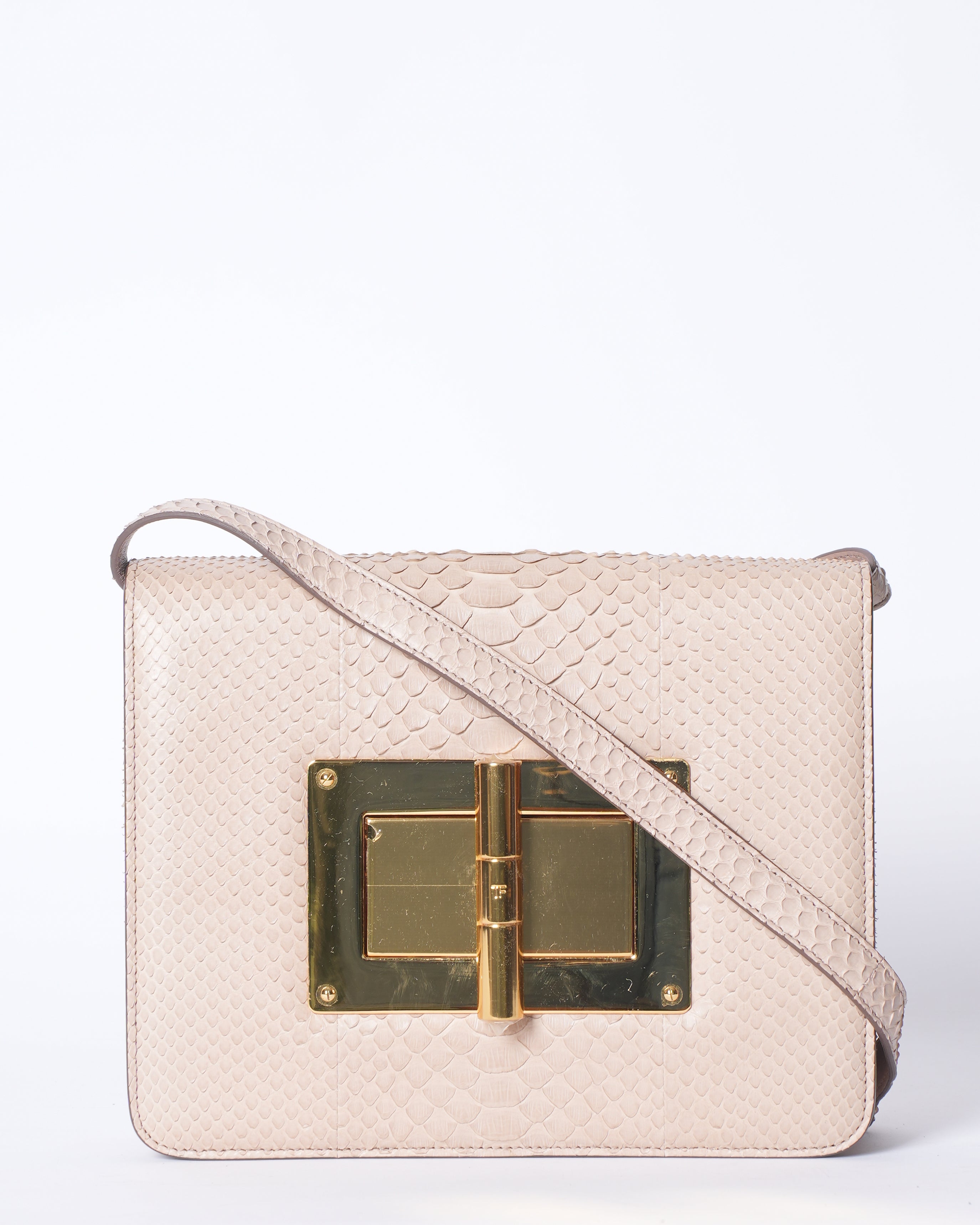 Tomford Beige Python Crossbody Bag