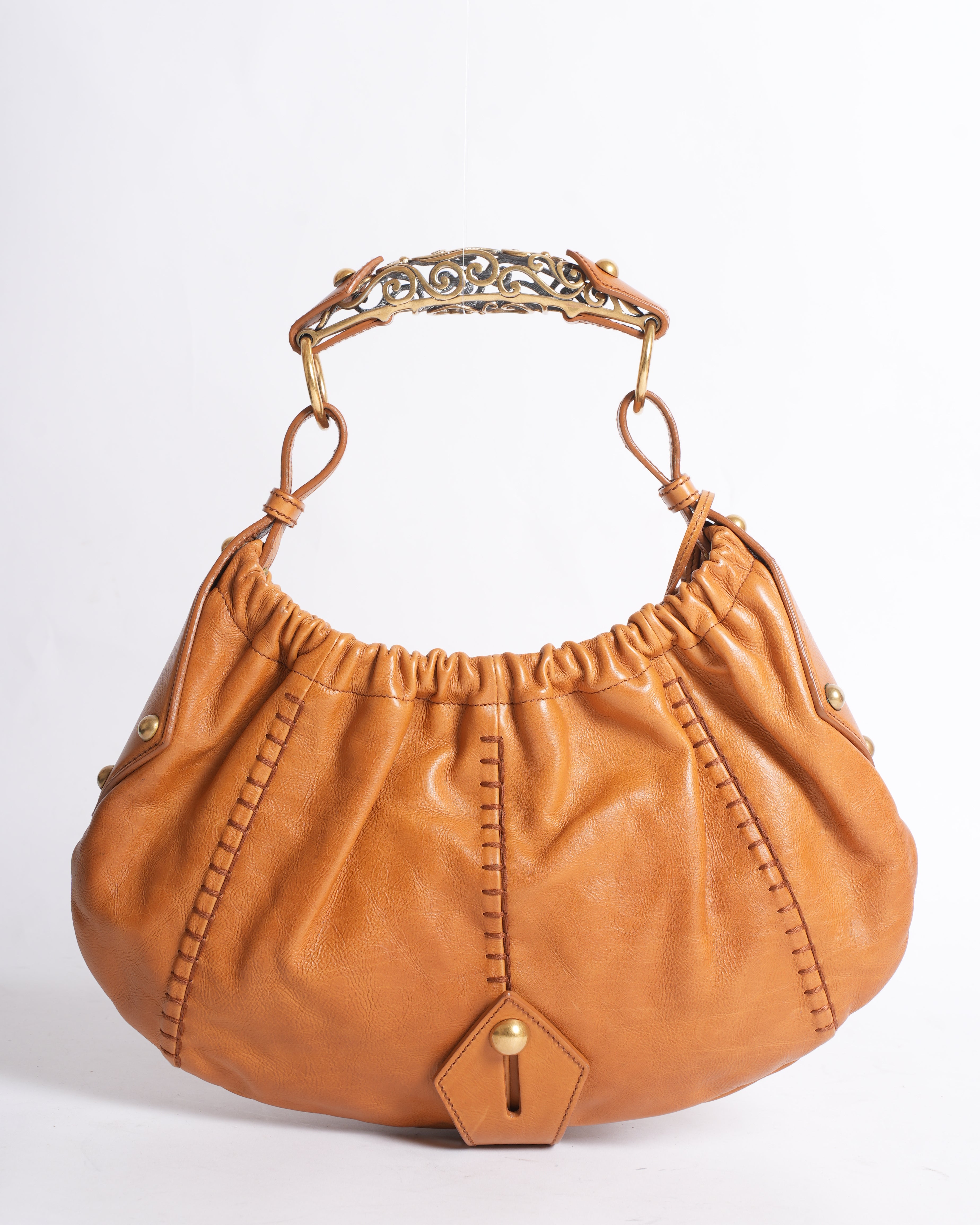 Saint Laurent Mombasa Leather Shoulder Bag with Pouch