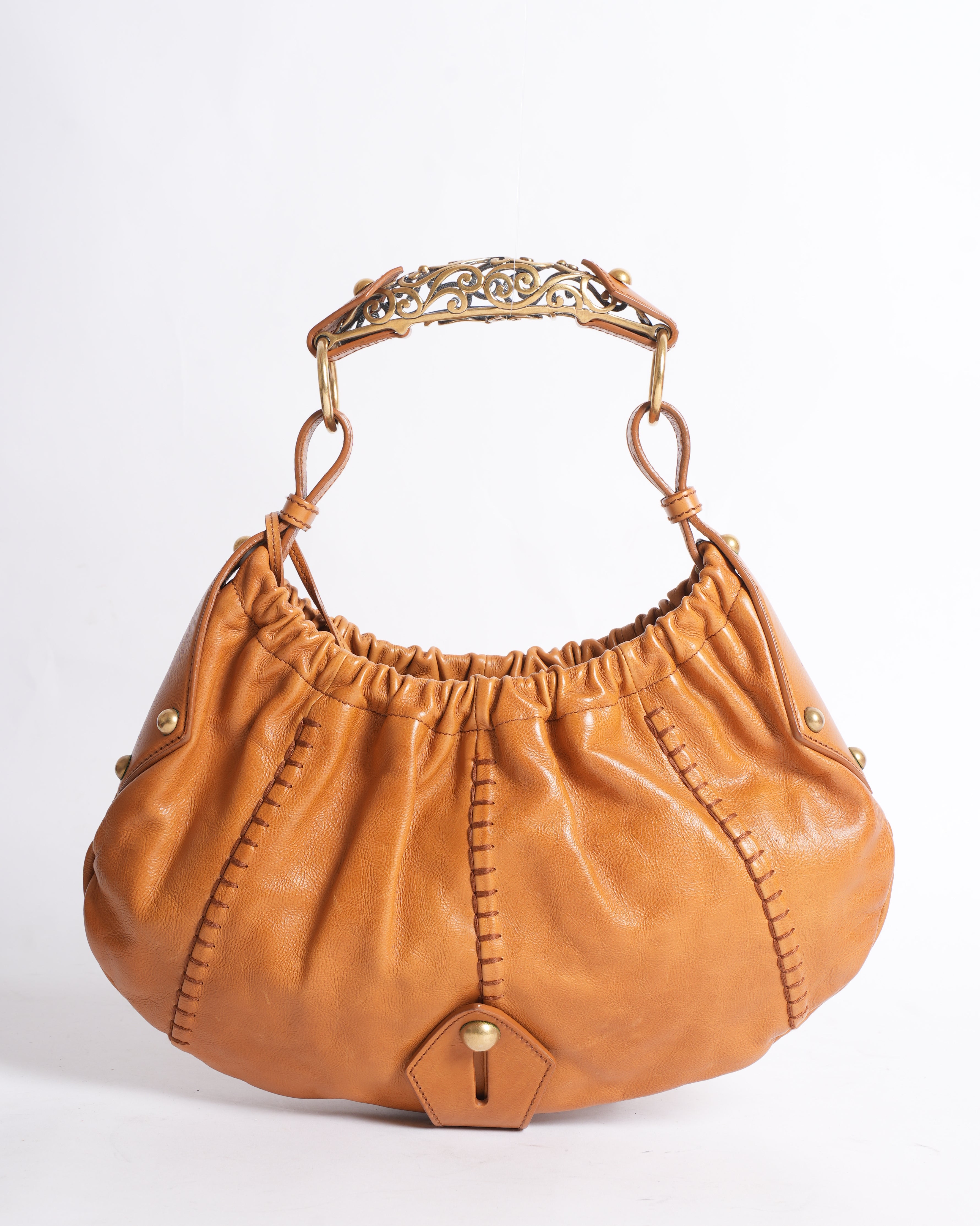 Saint Laurent Mombasa Leather Shoulder Bag with Pouch