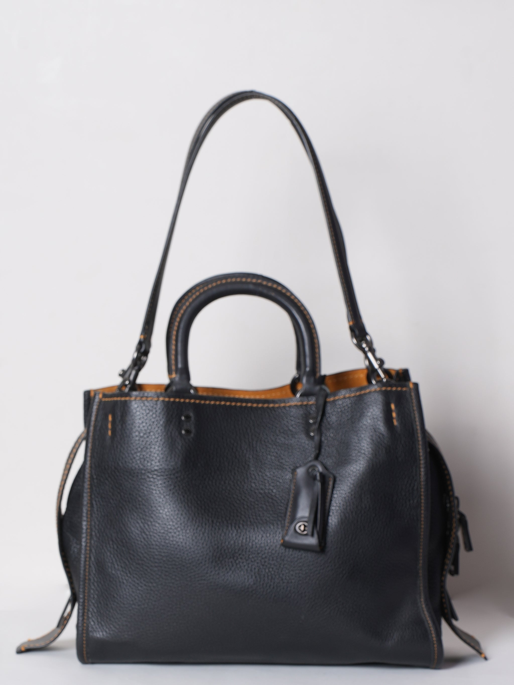 New Coach 1941 Rogue 25 In Black Pebble Leather With Honey Suede