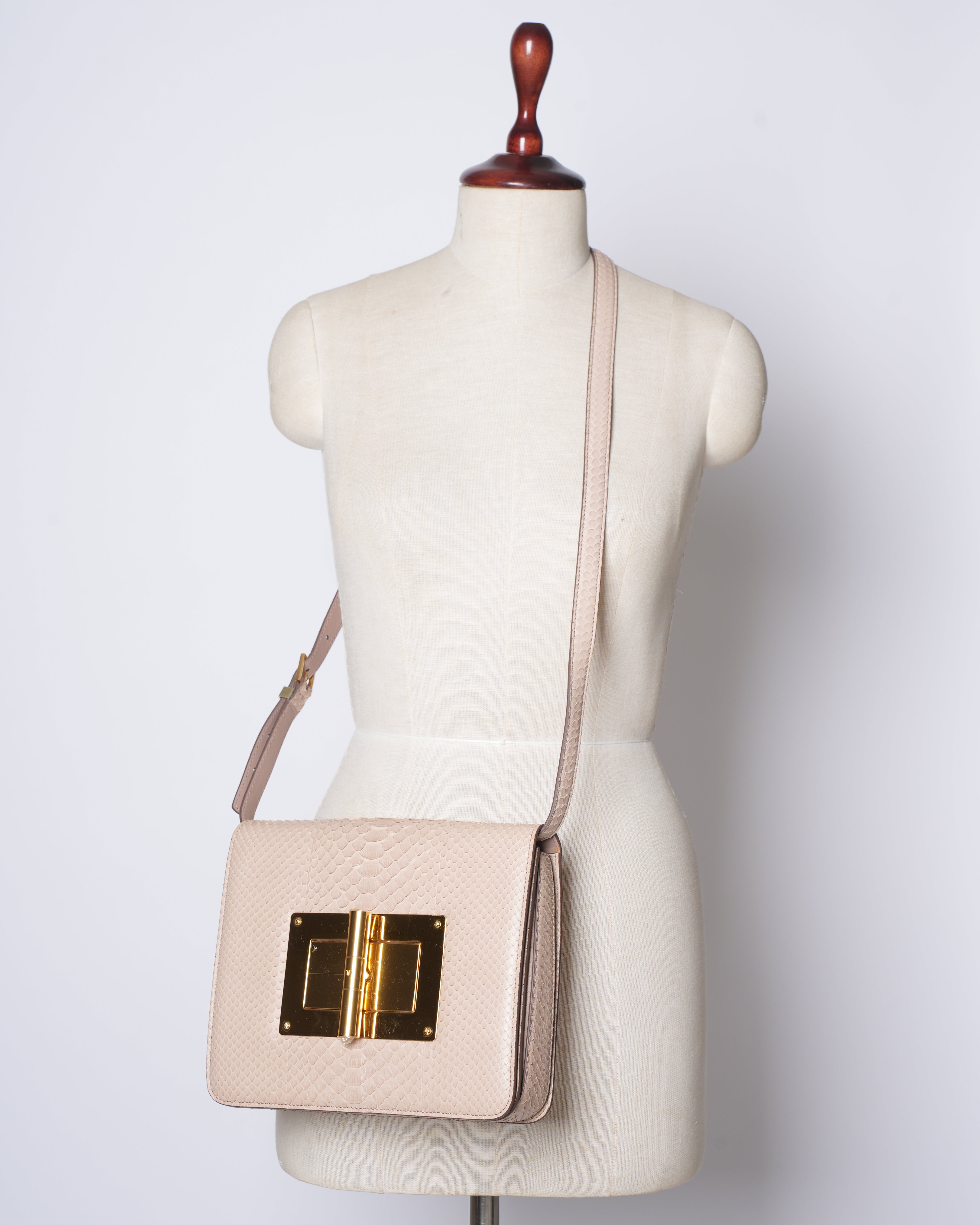 Tomford Beige Python Crossbody Bag