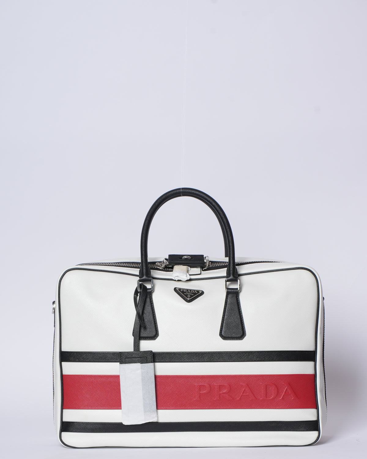 New Prada Saffiano Leather Travel Duffle Luggage Bag