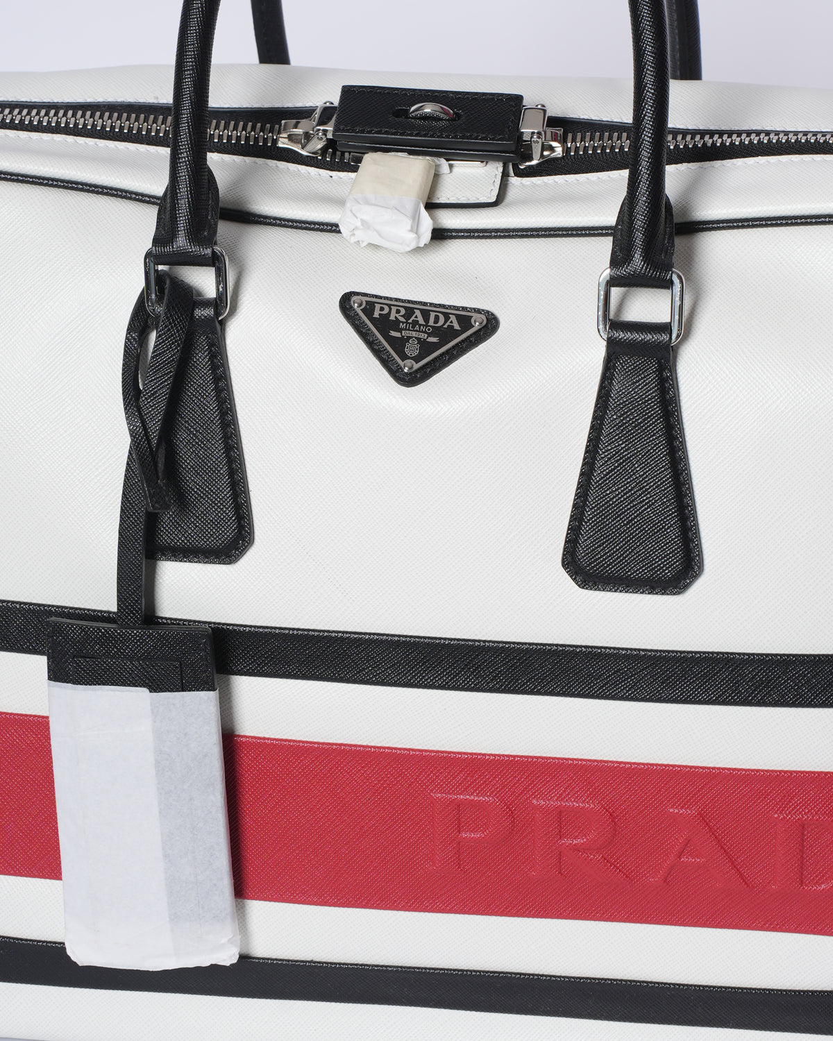 New Prada Saffiano Leather Travel Duffle Luggage Bag