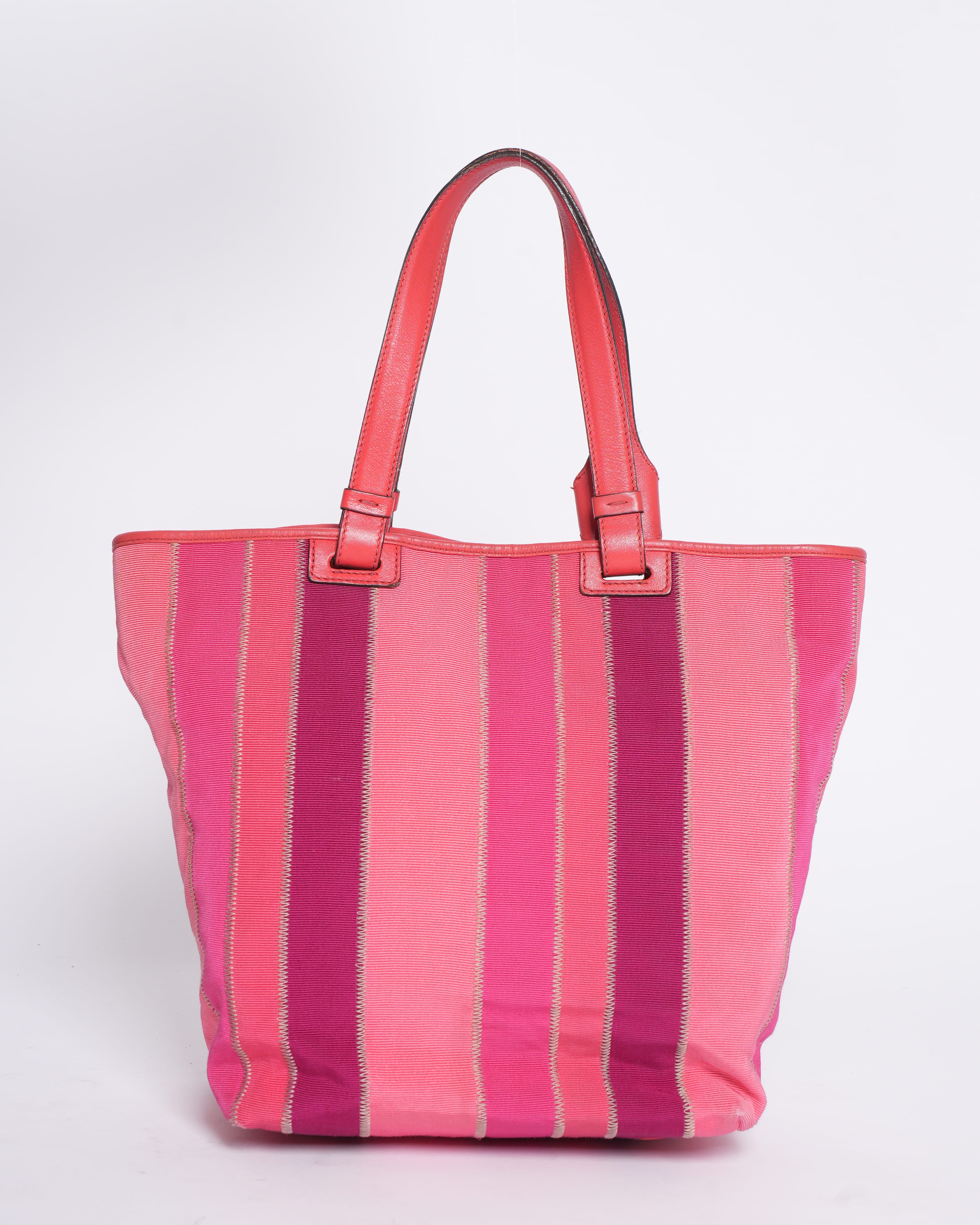 Salvatore Ferragamo Multicolor Striped Cloth Handbag