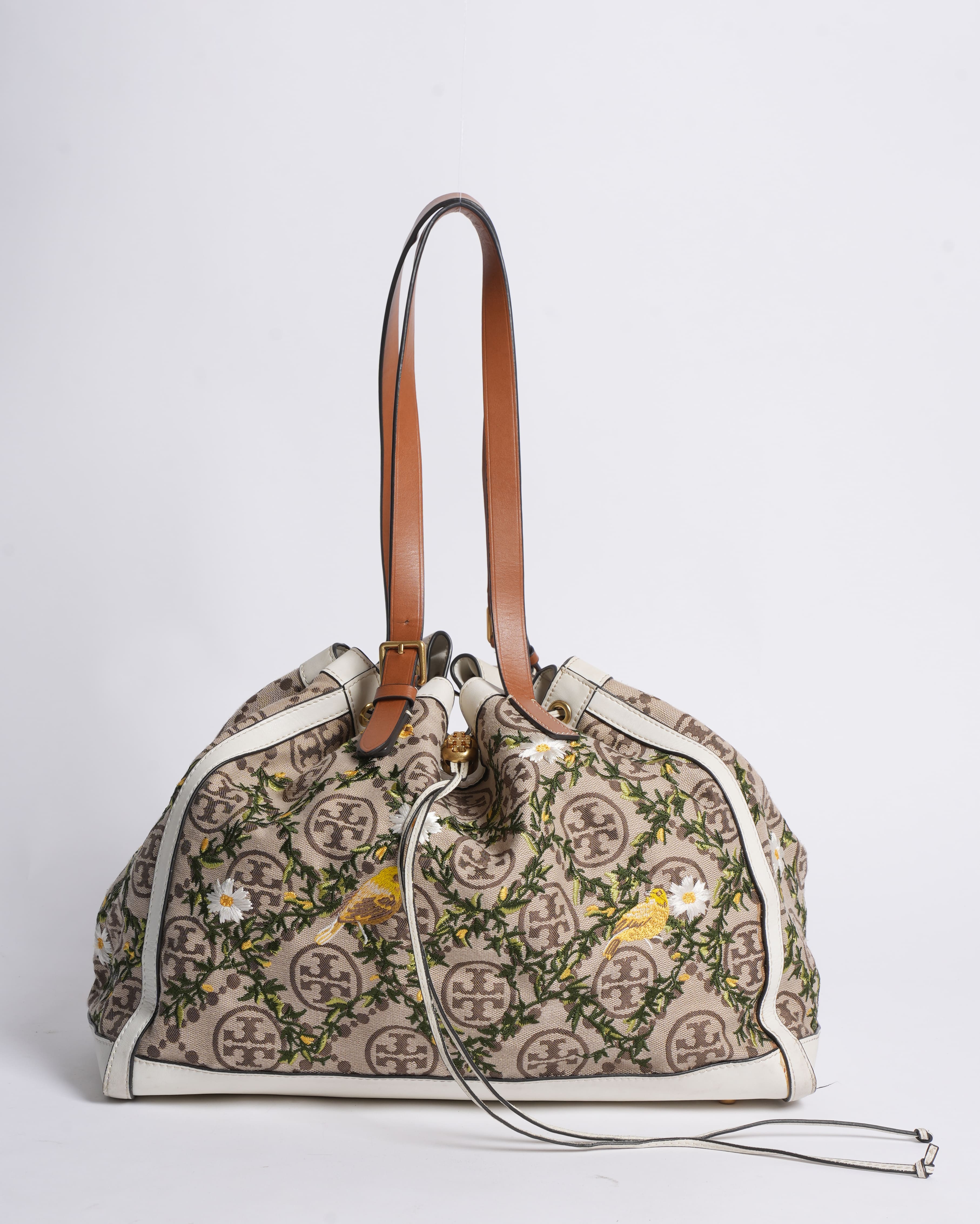Tory Burch Embroidered Monogram Tote