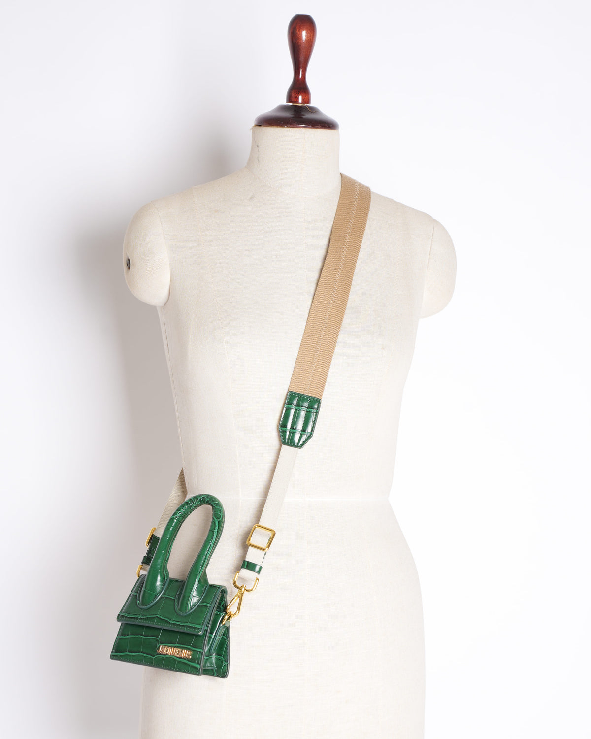 Jacquemus Crocodile Embossed Leather Mini Crossbody Bag
