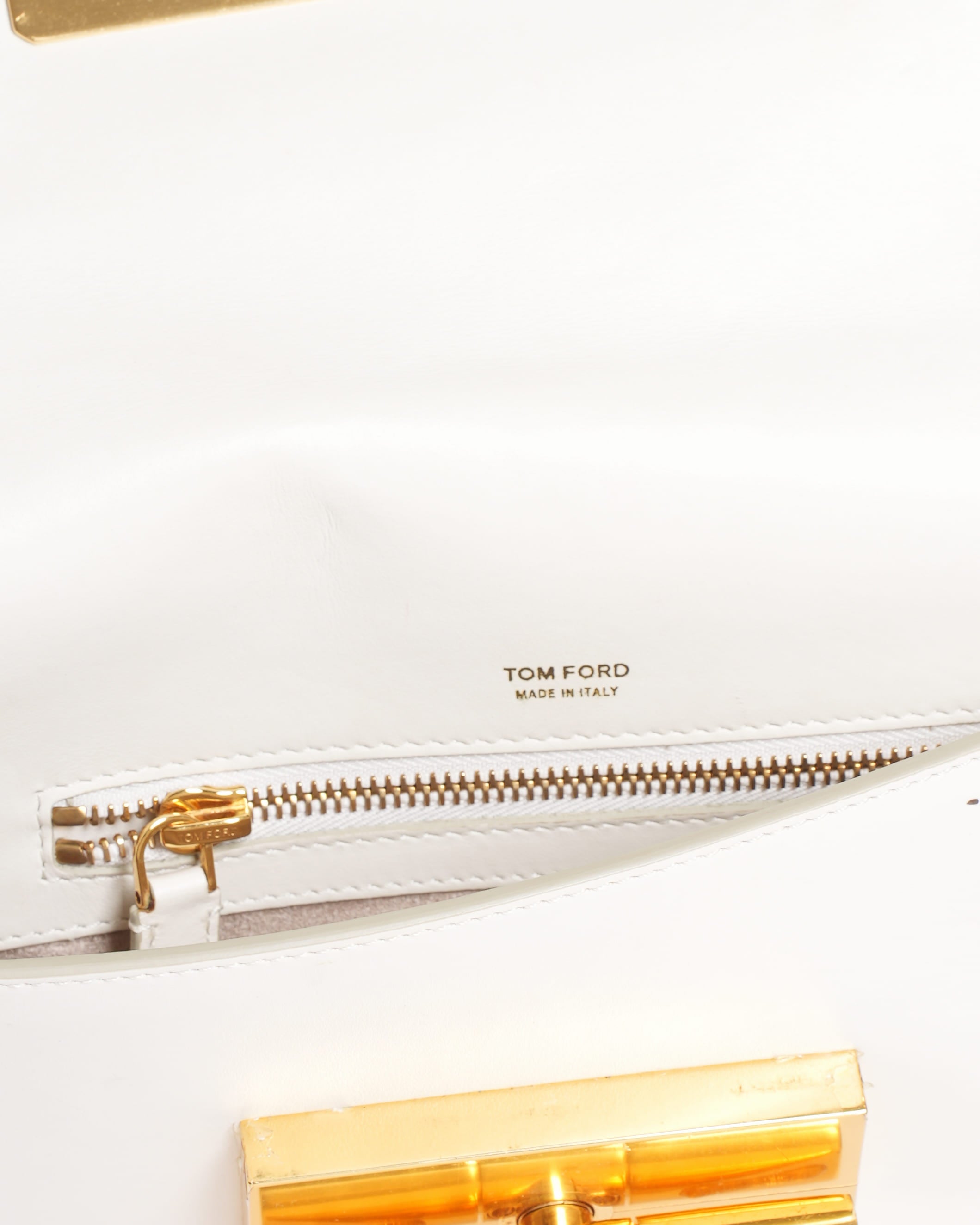 Tom Ford Natalia Medium Shoulder Bag in Off‑White