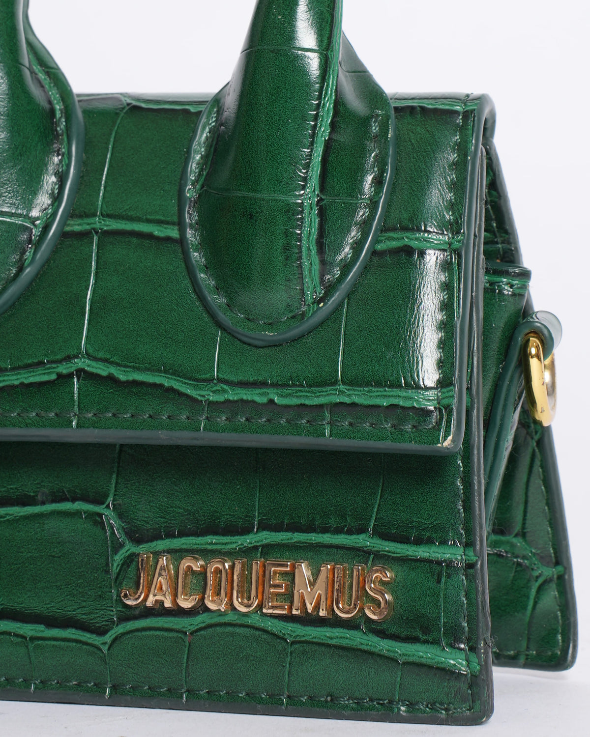 Jacquemus Crocodile Embossed Leather Mini Crossbody Bag