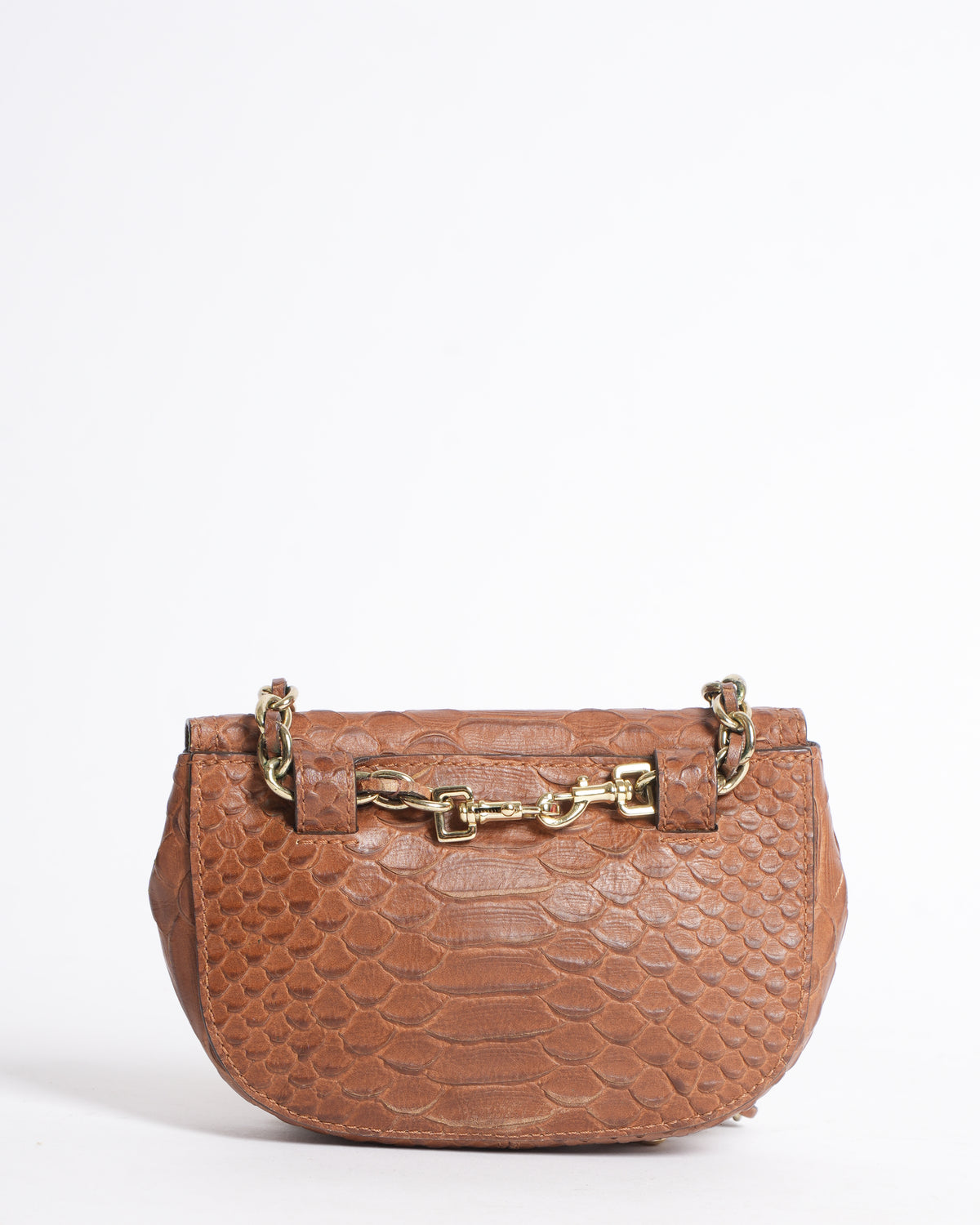 Mulberry Brown Python Embossed Leather Mini Lily Crossbody Bag