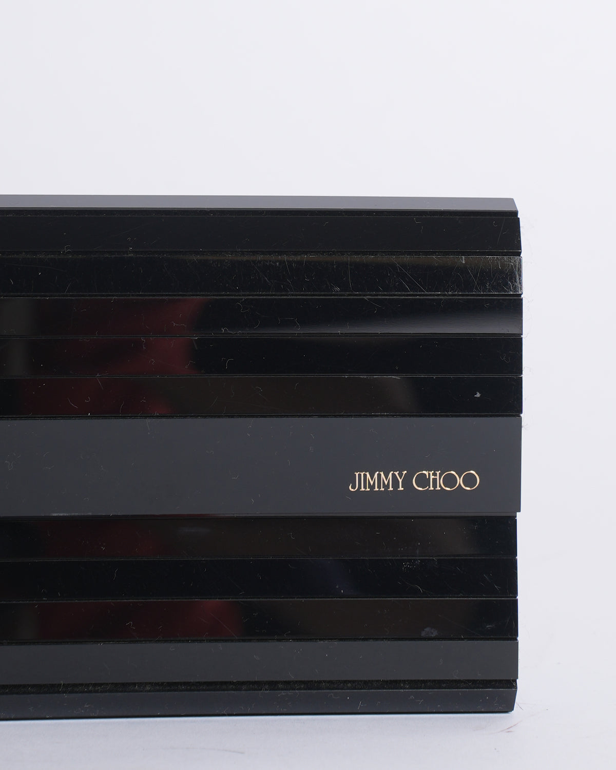 Jimmy Choo Acrylic Clutch In Black
