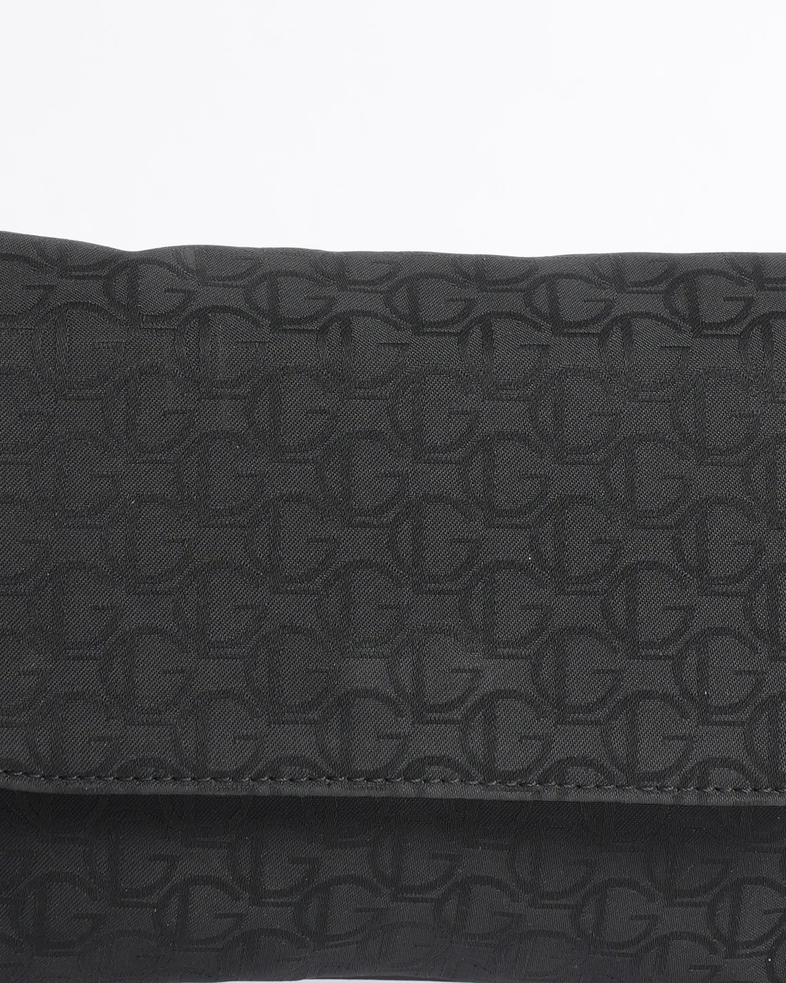 Guy Laroche Leather Monogram Shoulder Bag In Black
