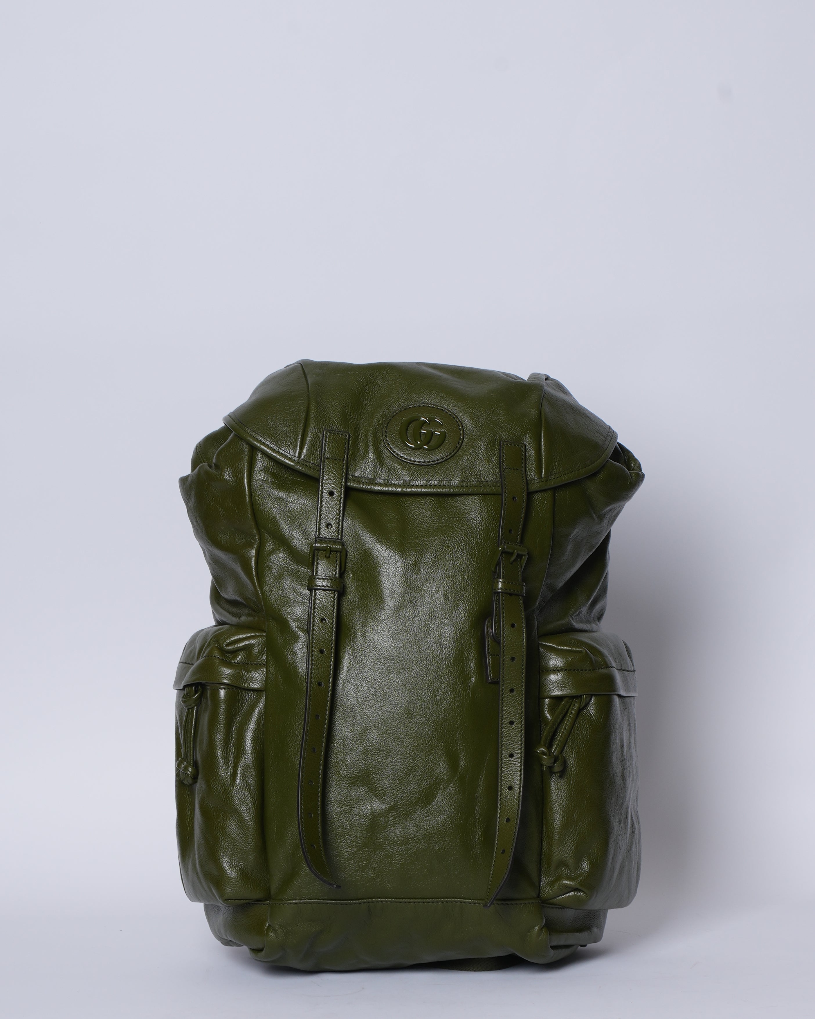 Gucci Leather Backpack With Tonal GG In Green