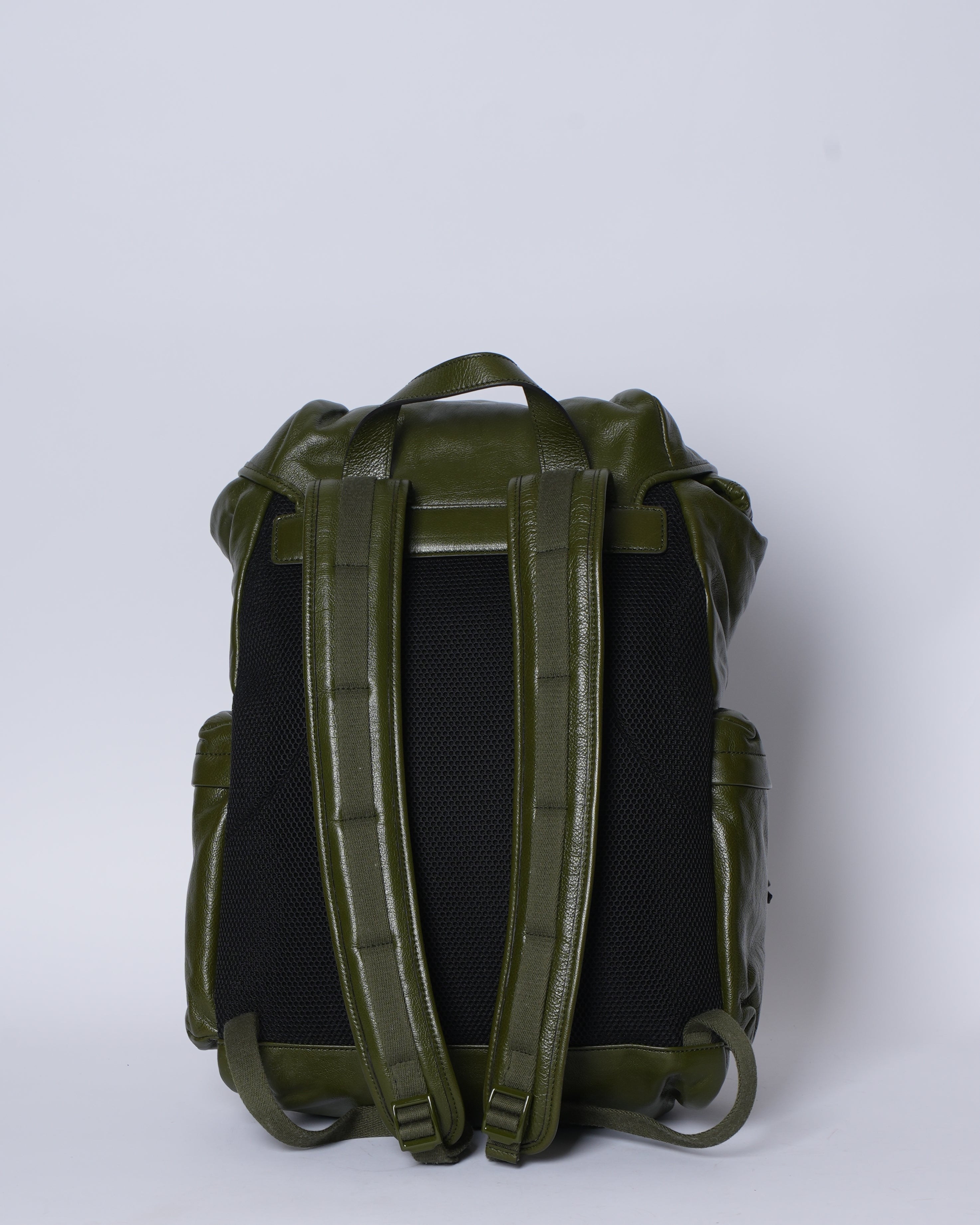 Gucci Leather Backpack With Tonal GG In Green