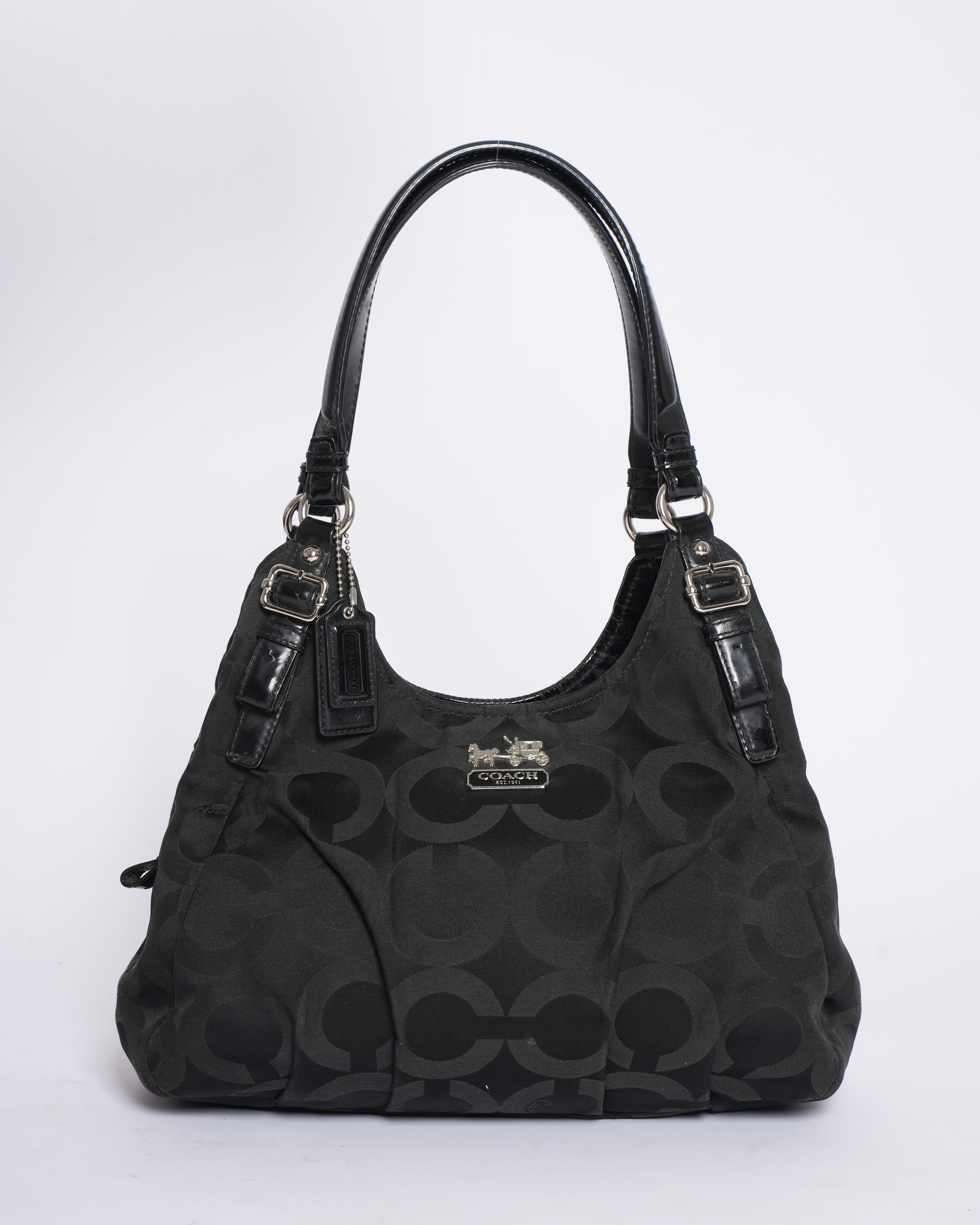 Vintage Coach Shoulder Bag In Black