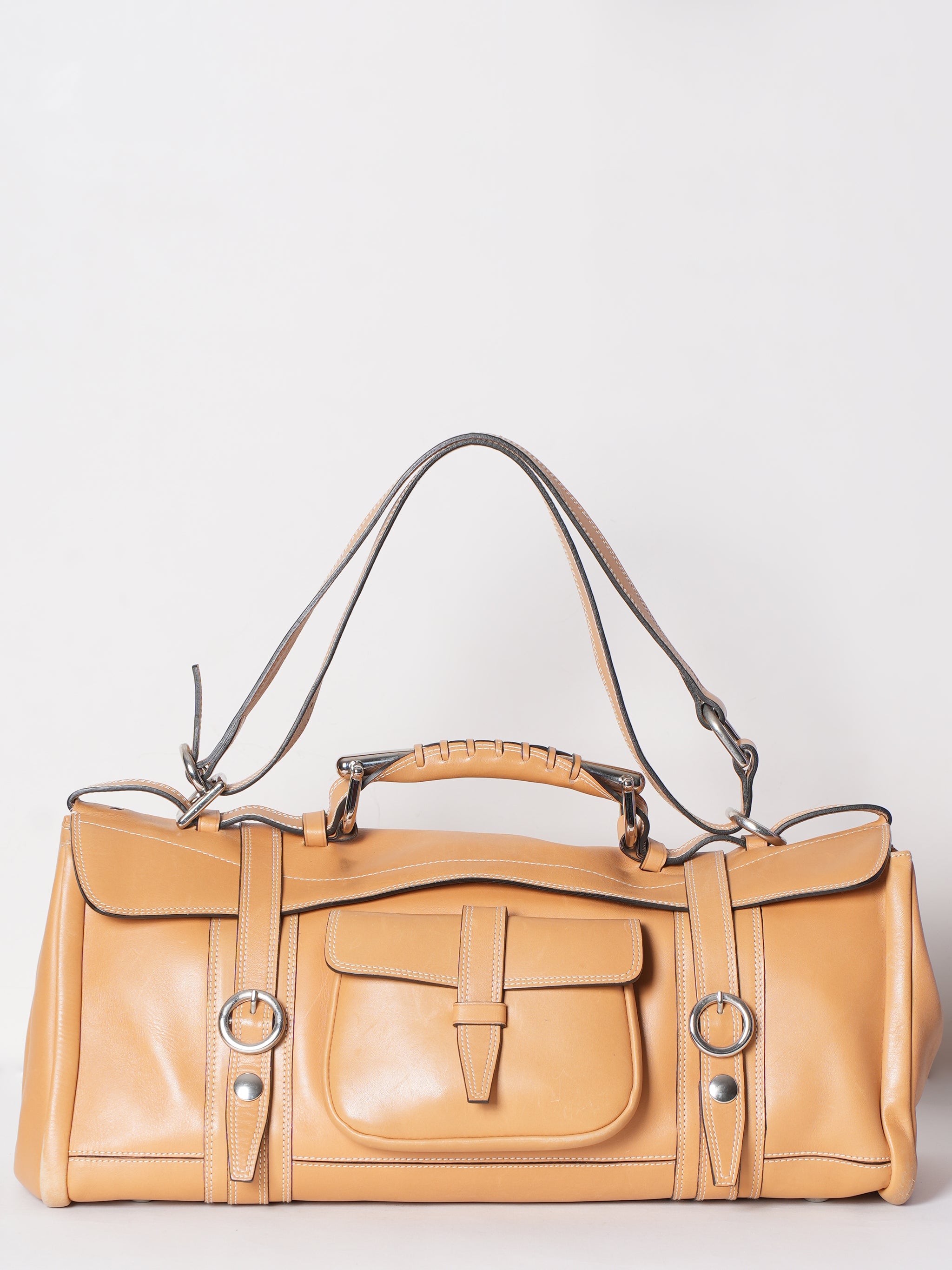 Etro Brown Leather Pocket Shoulder Bag