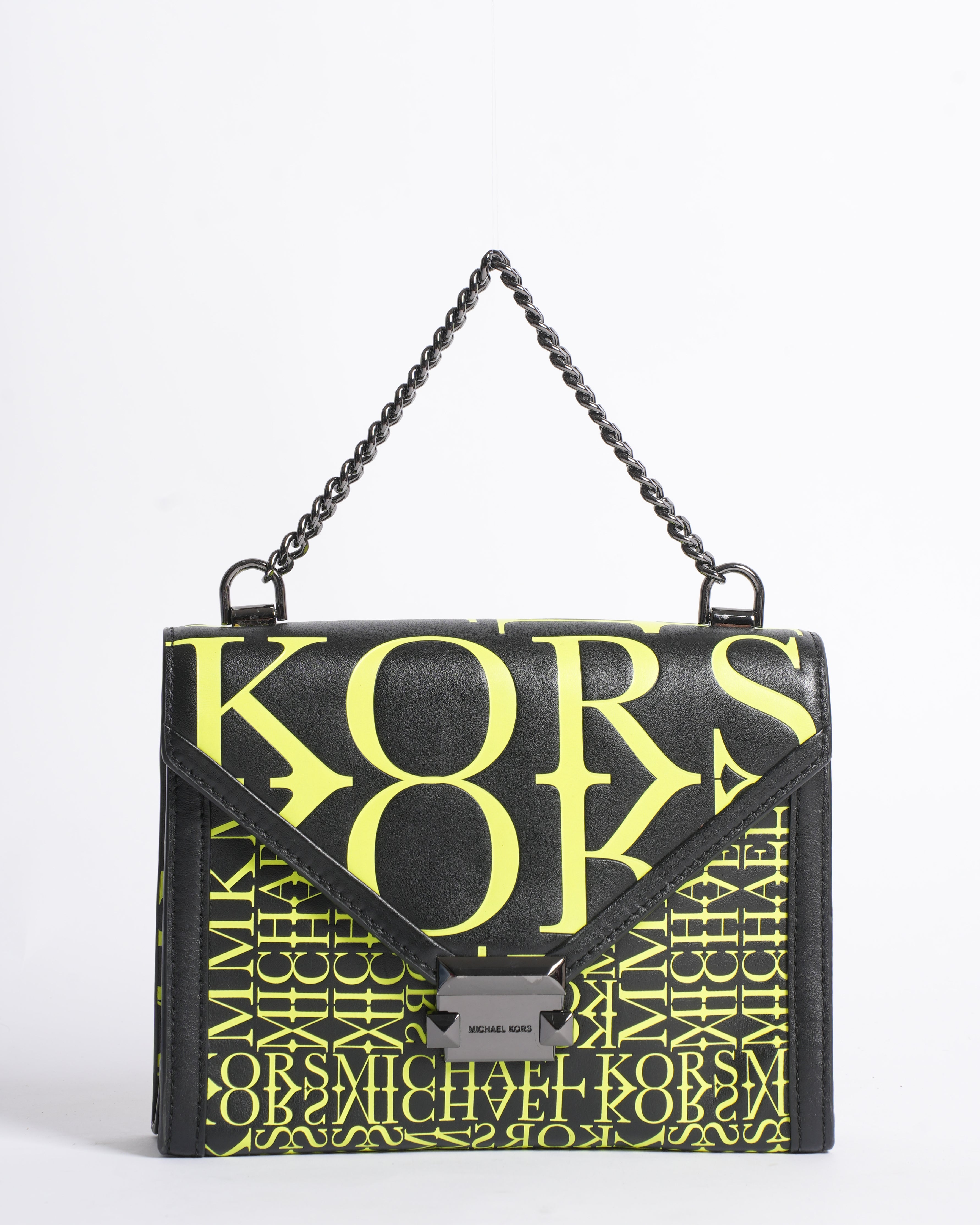 Michael Kors Whitney Large Newsprint Logo Convertible Shoulder Bag