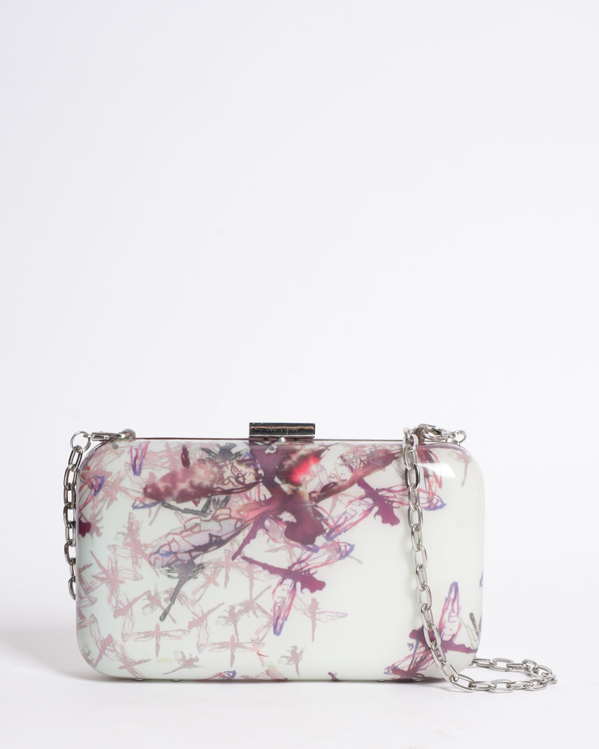 Ted Baker Printed Clutch Bag with Silver Chain Strap