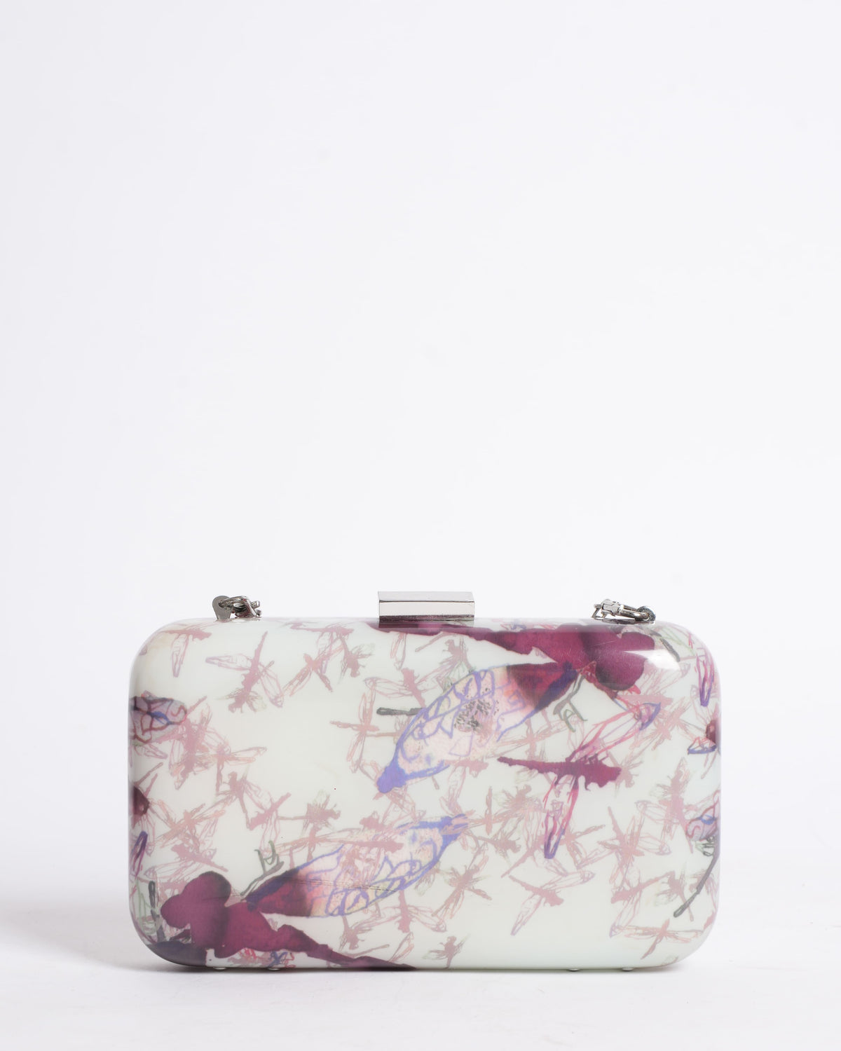 Ted Baker Printed Clutch Bag with Silver Chain Strap