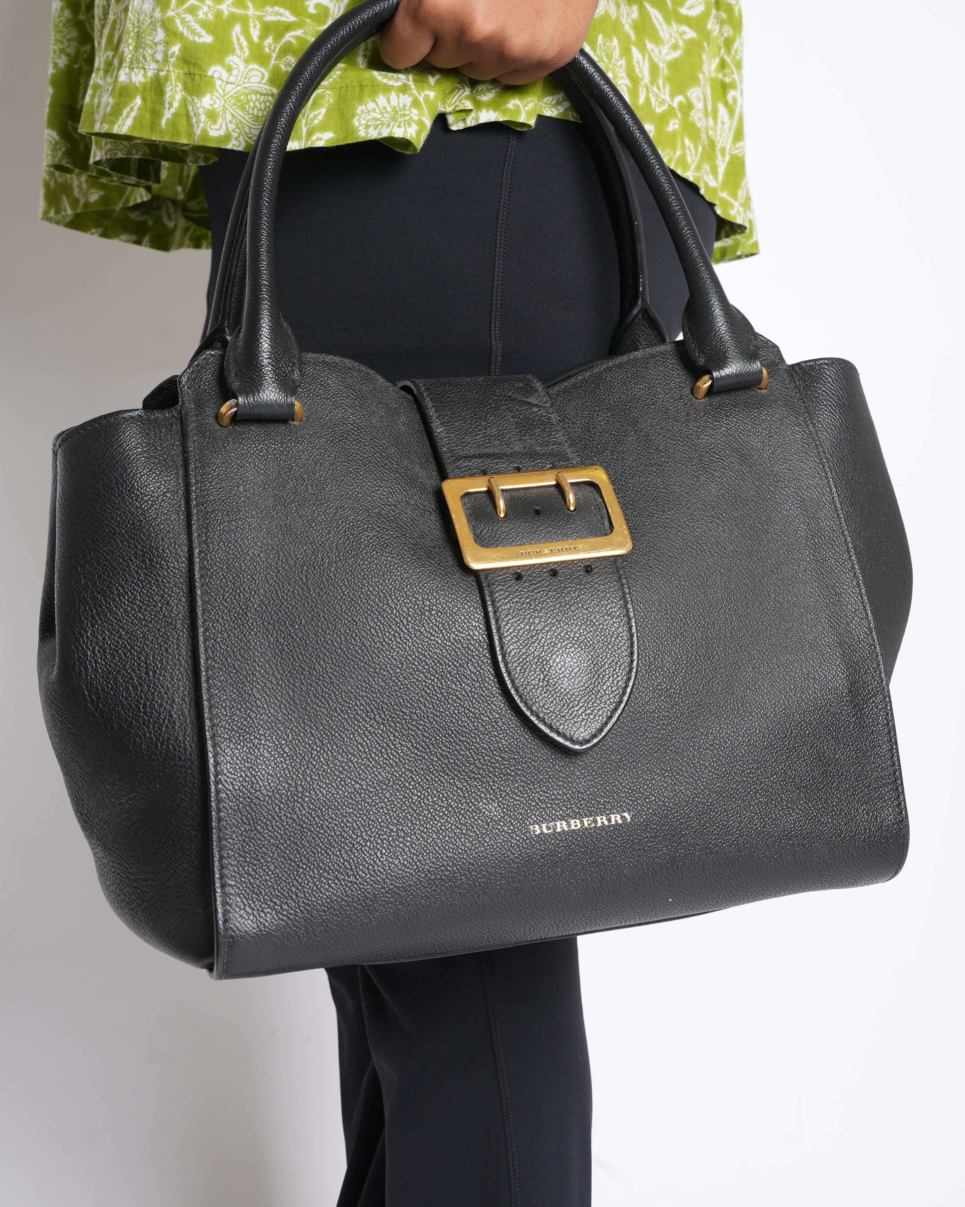 Burberry Grained Leather Shoulder Bag