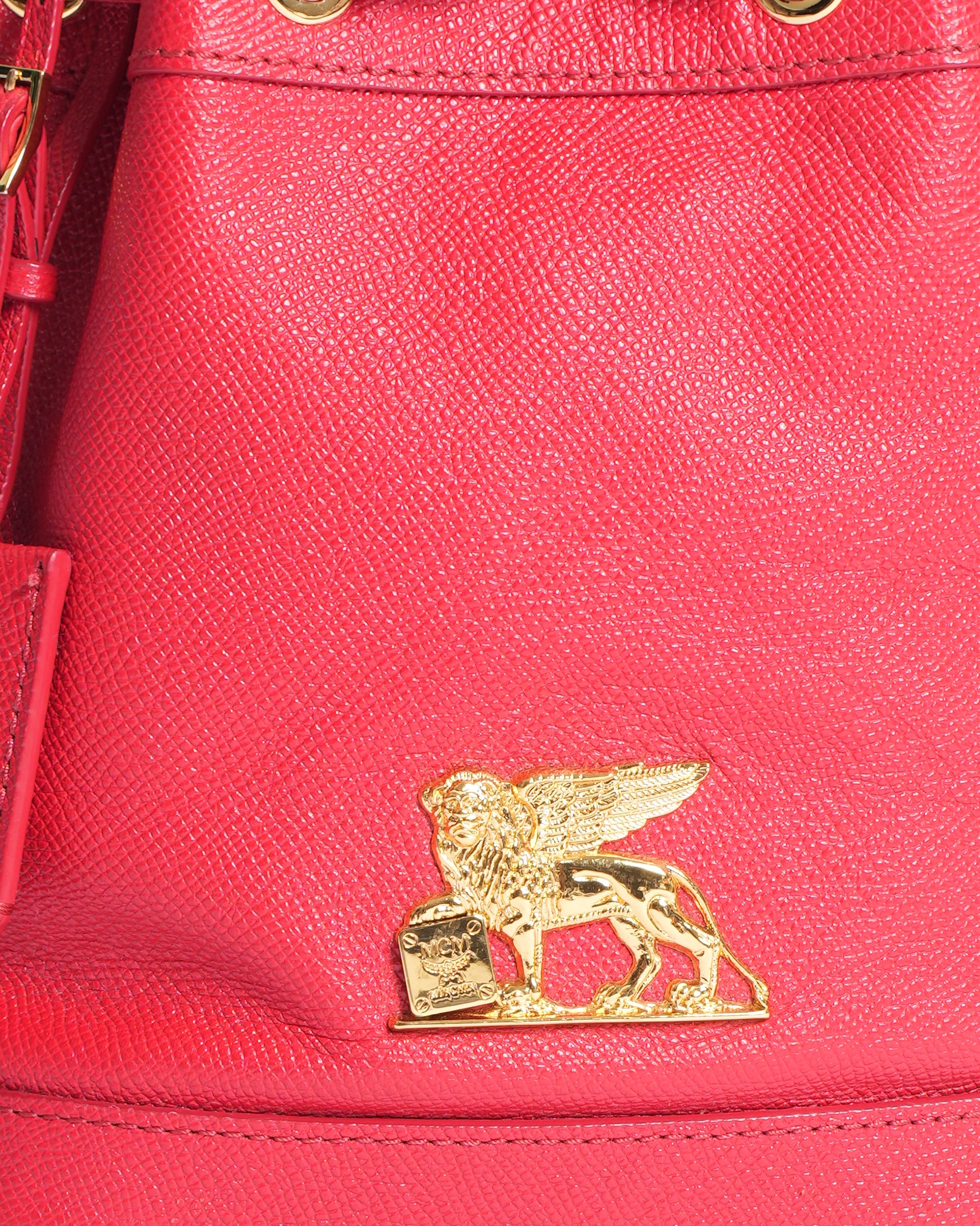 MCM Bucket Bag In Red