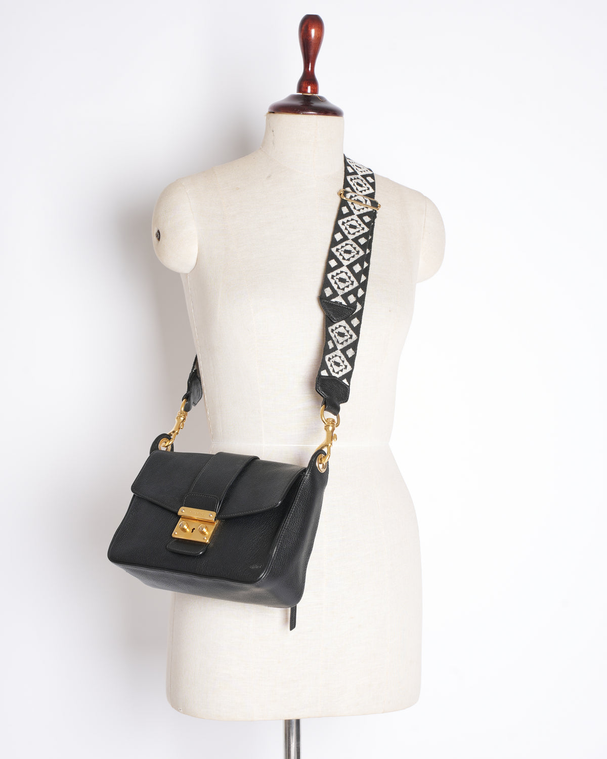 Miu Miu Madras Leather Crossbody Bag