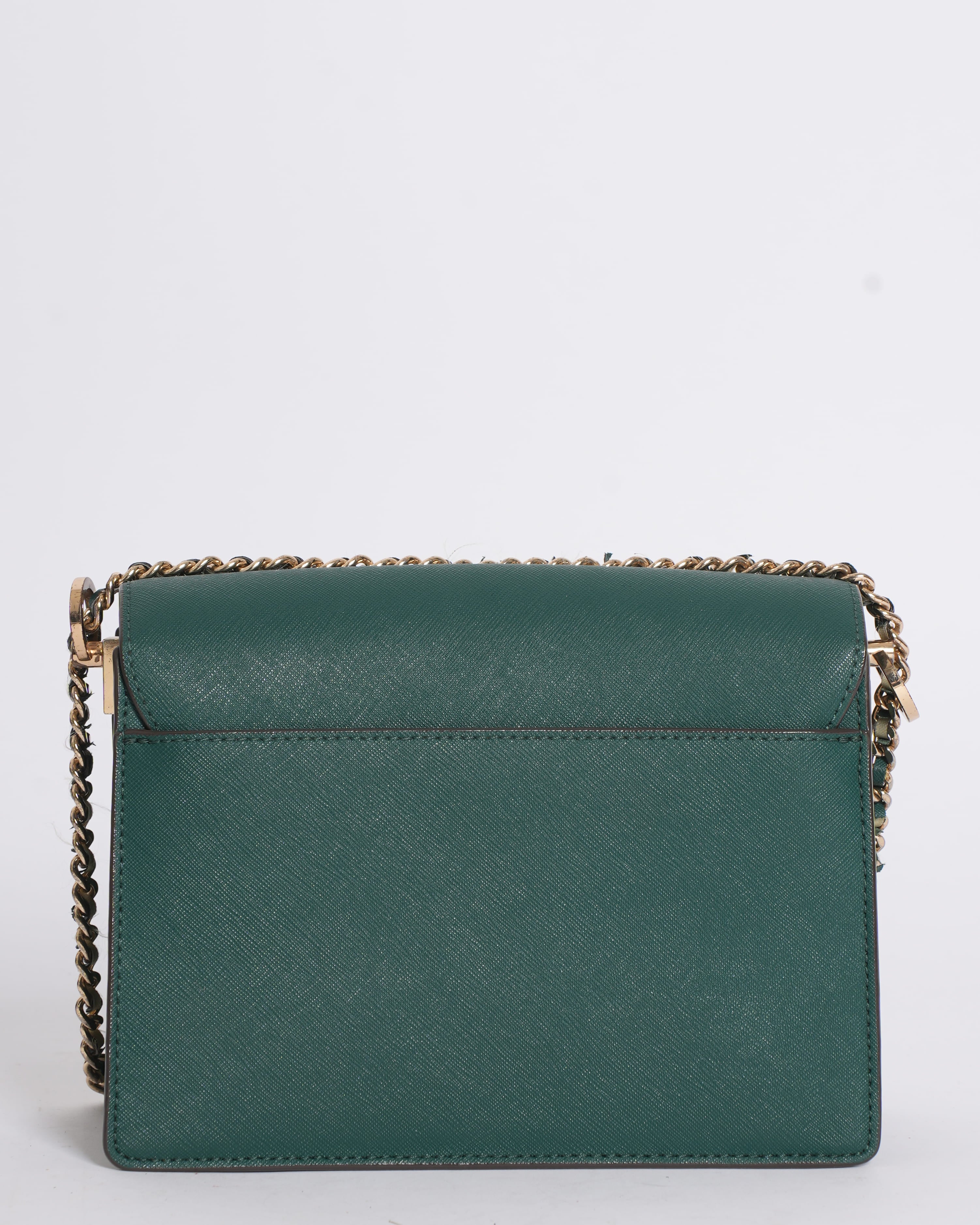 Tory Burch Green Leather Robinson Convertible Shoulder Bag