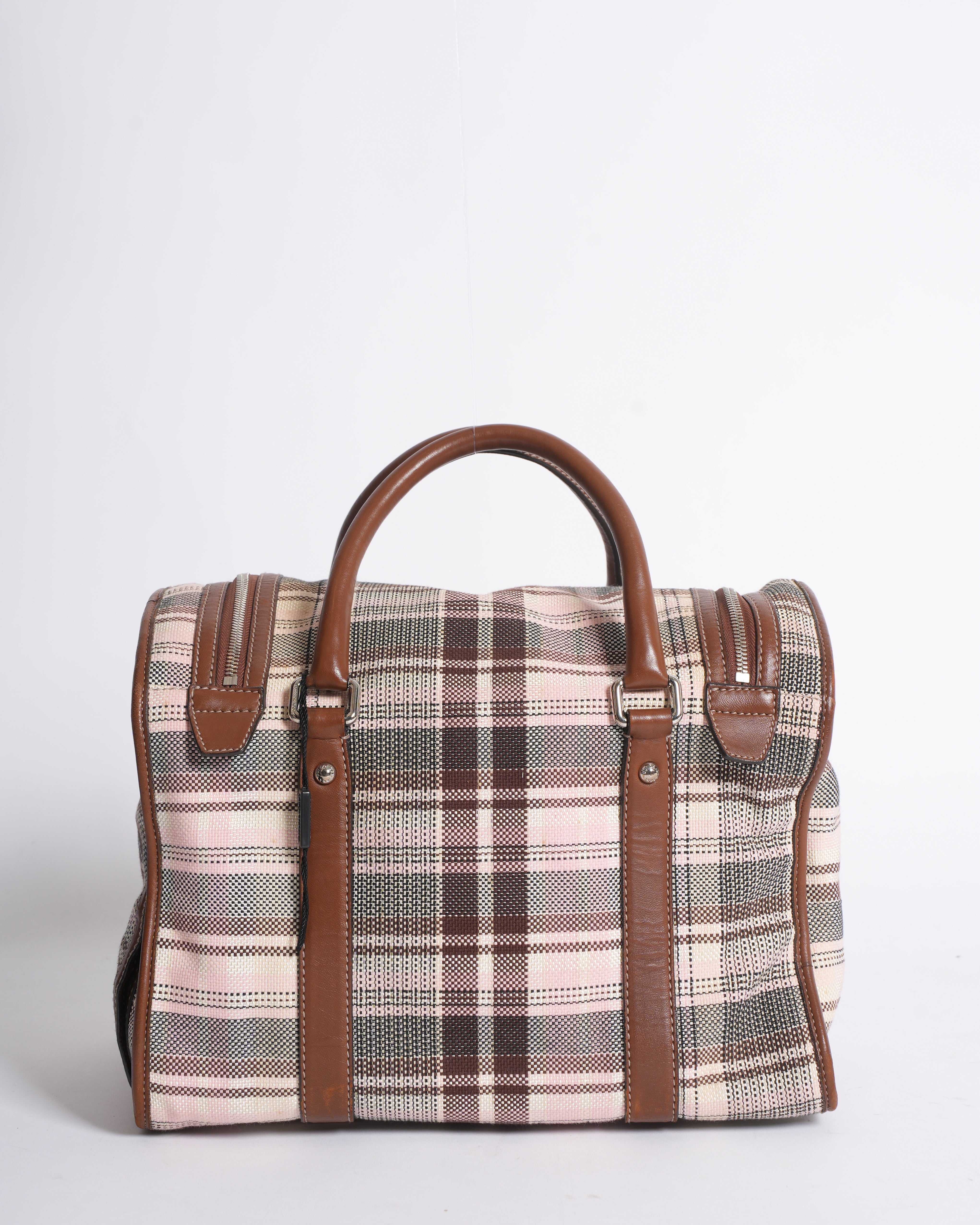 Dolce & Gabbana Canvas Checkered Miss Pet Carrier Handbag