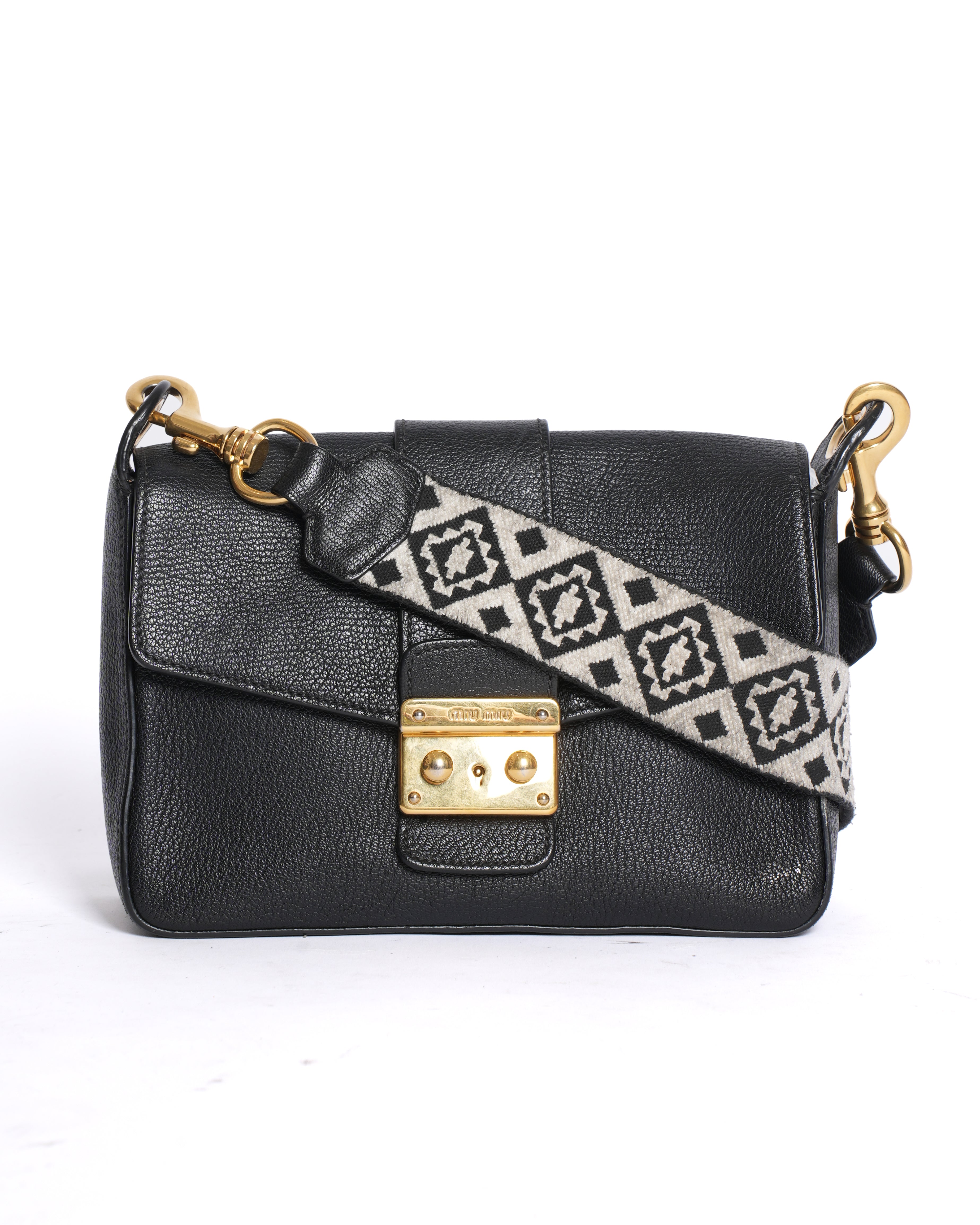 Miu Miu Madras Leather Crossbody Bag