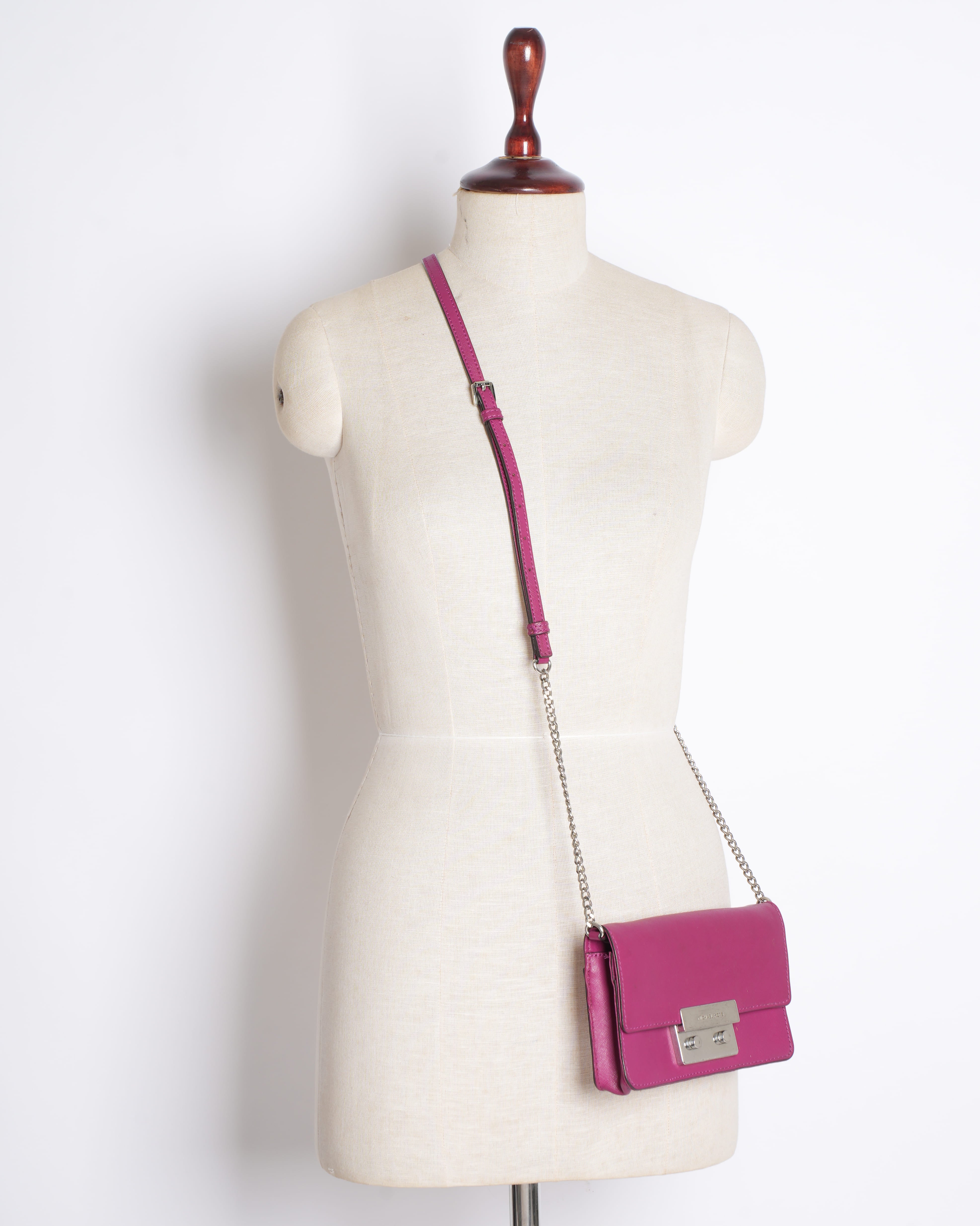 Michael Kors Mini Saffiano Leather Crossbody Bag in Pink