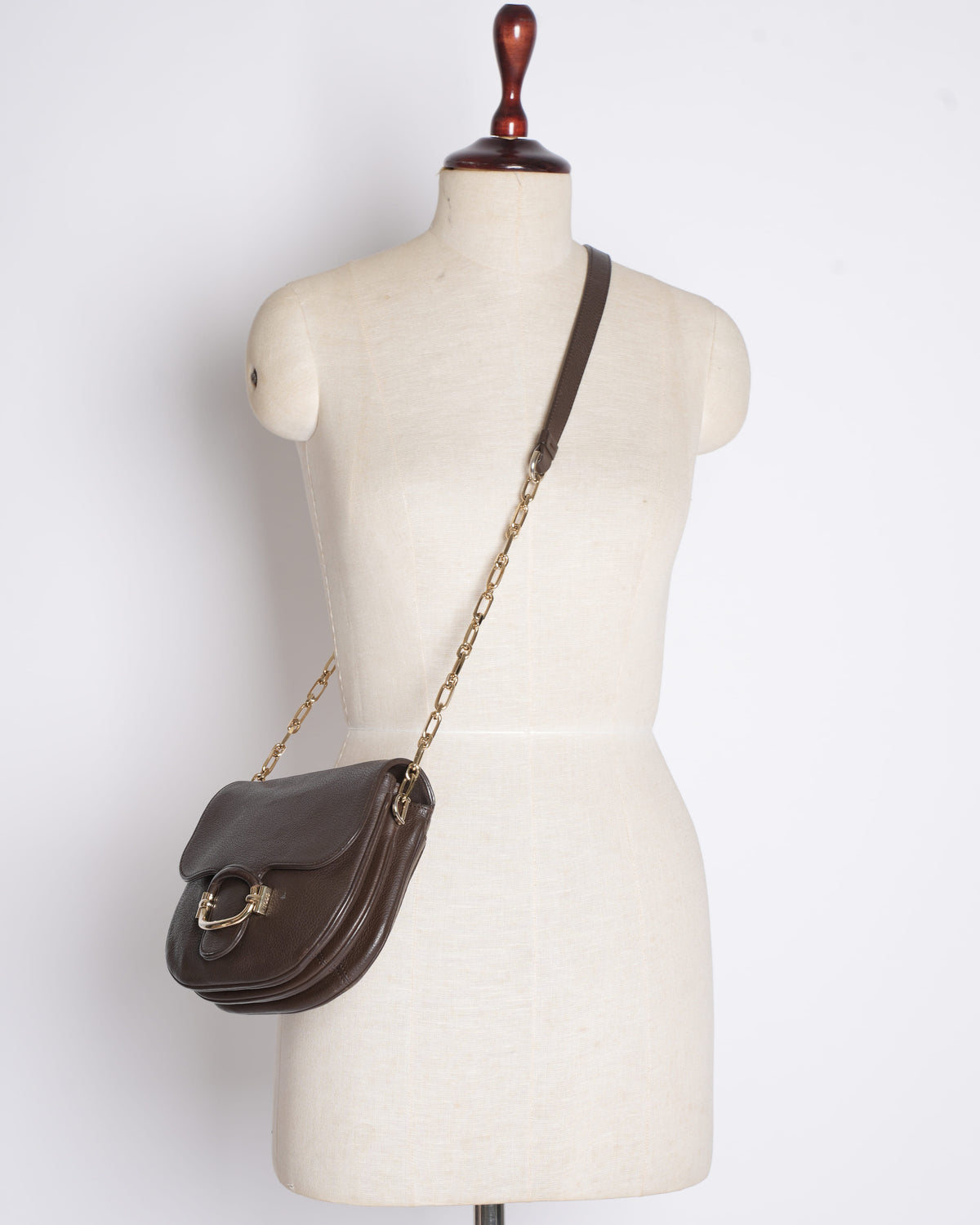 Tod's T Ring Brown Chain Crossbody Bag