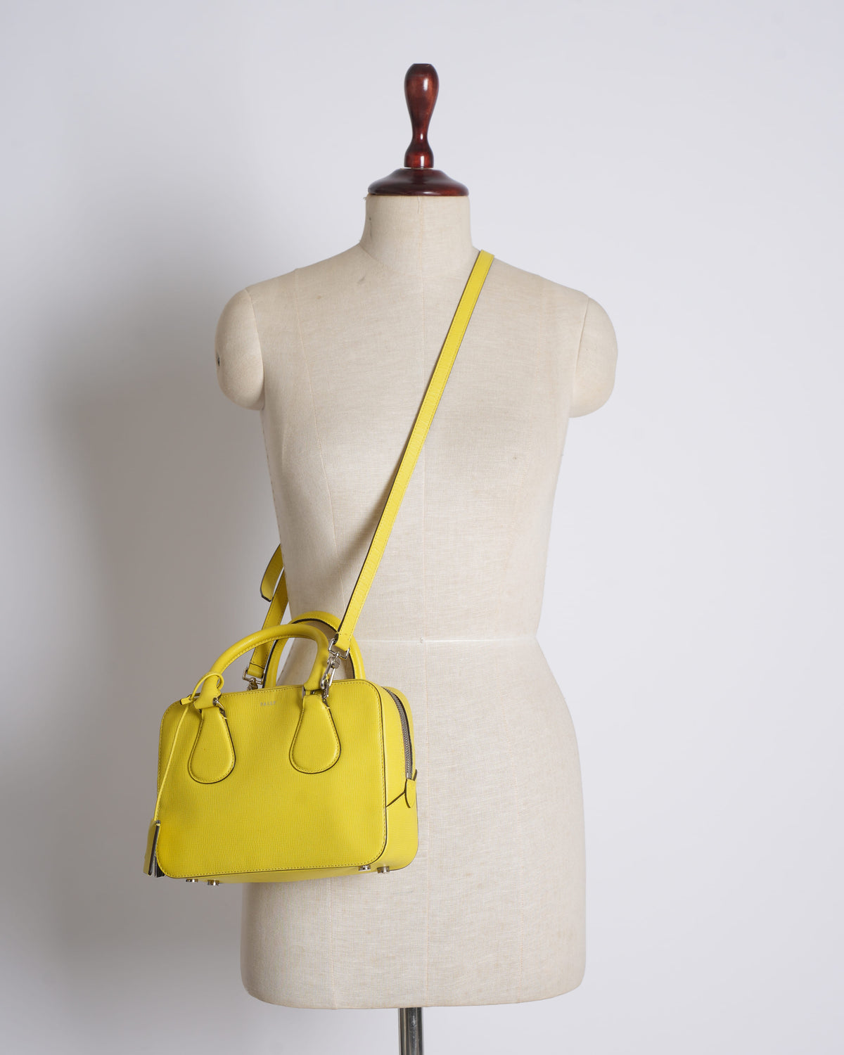Bally Yellow Leather Camera Crossbody Bag