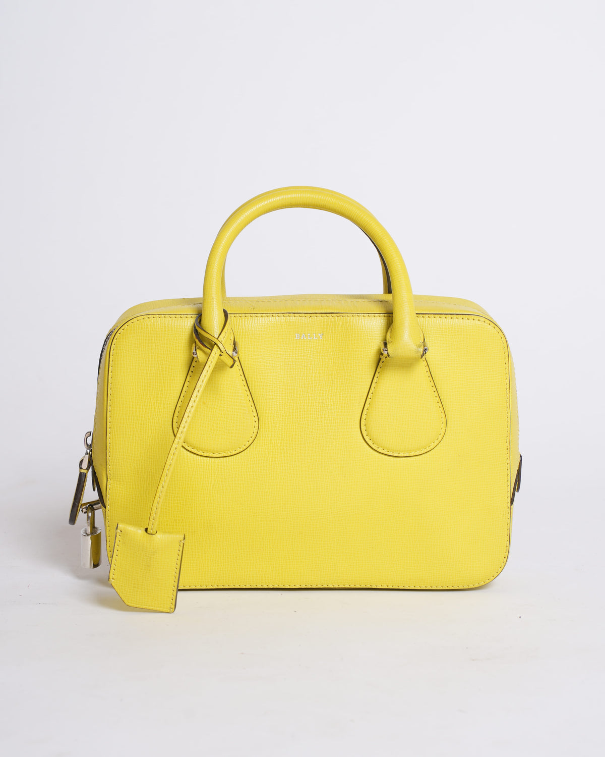 Bally Yellow Leather Camera Crossbody Bag