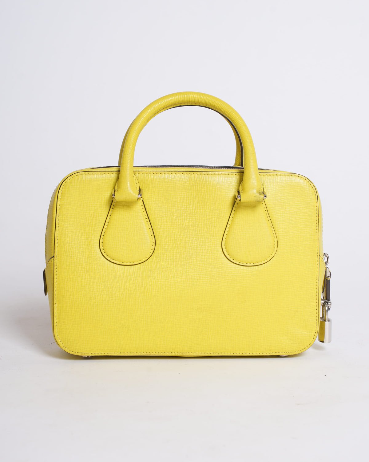 Bally Yellow Leather Camera Crossbody Bag