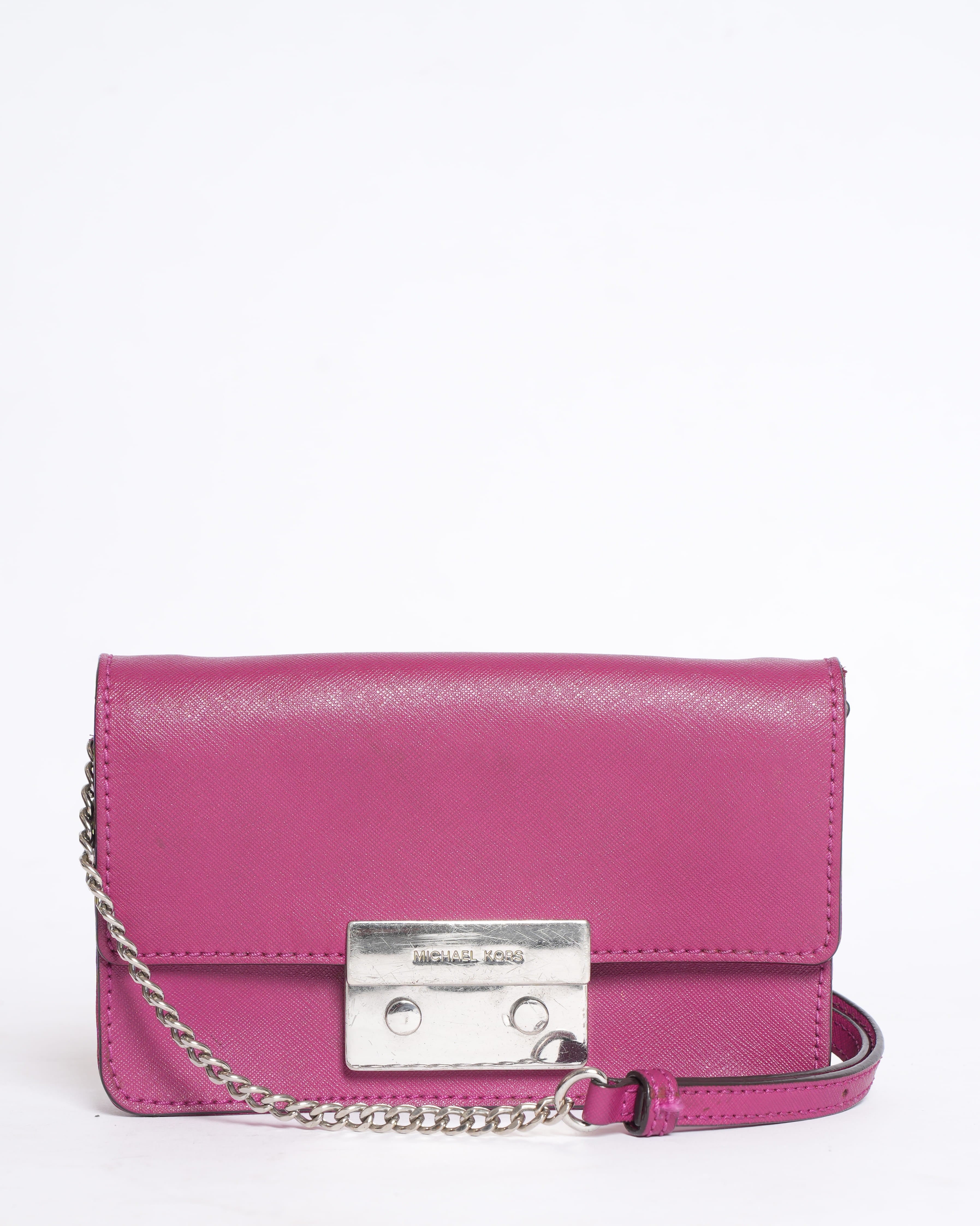 Michael Kors Mini Saffiano Leather Crossbody Bag in Pink