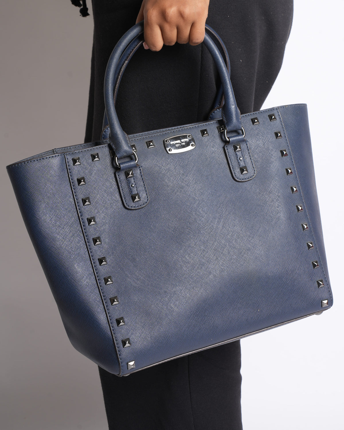 Michael Kors Blue Saffiano Leather Tote Bag